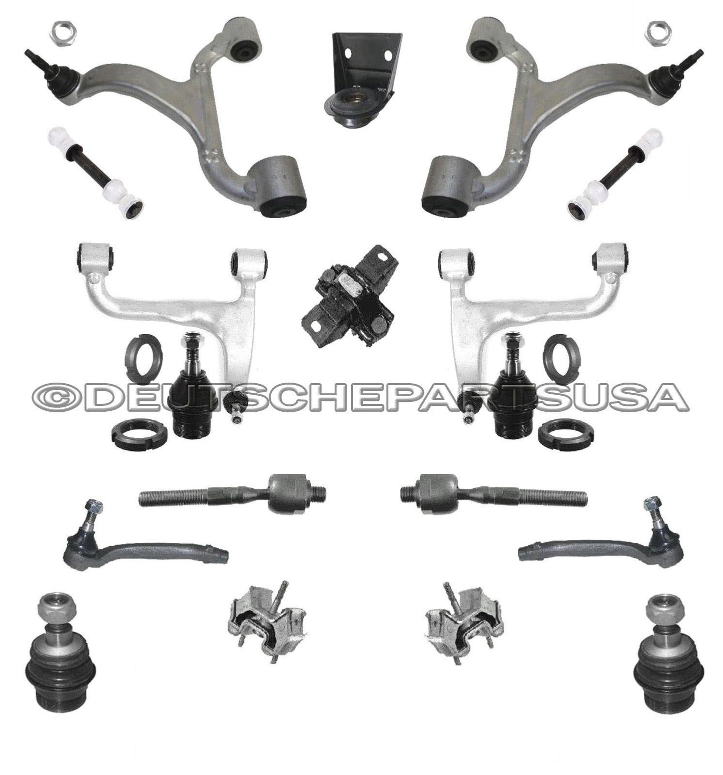 Mercedes W163 ML Control Arm Ball Joint Bushing Engine Trans Mounts Tie Rod Kit