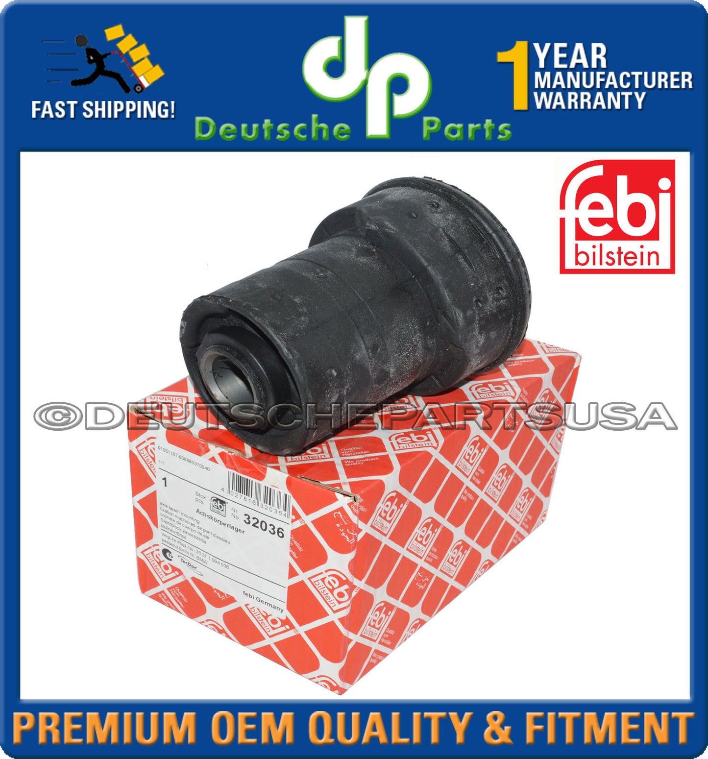 Rear AXLE CARRIER SUBFRAME Mount BUSHING MOUNTING 33311094036 for BMW E39 FEBI
