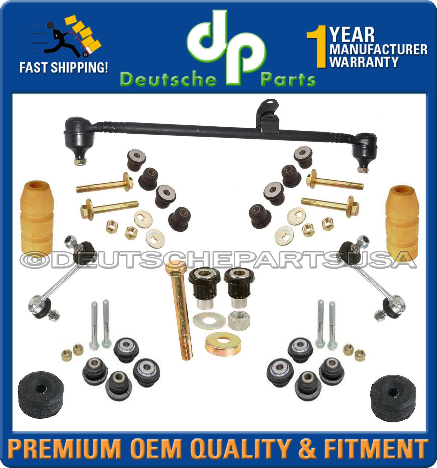 Mercedes R107 350SL Subframe Control Arm Bushing Drag LInk SUSPENSION KIT 13pc