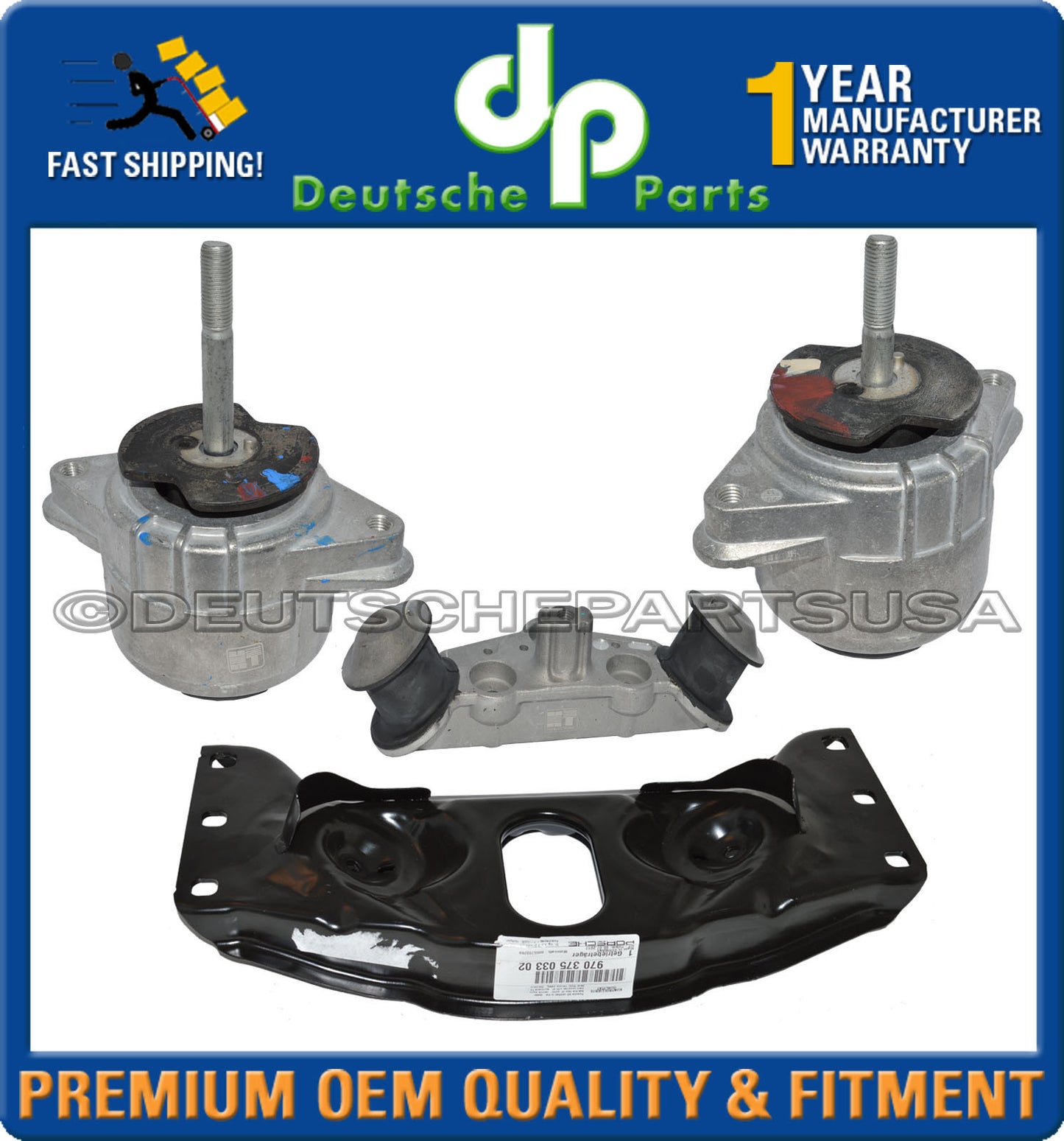 Porsche Panamera 3.0 3.6 Engine Mount Torque Damper AT Trans Mount Carrier Set 5