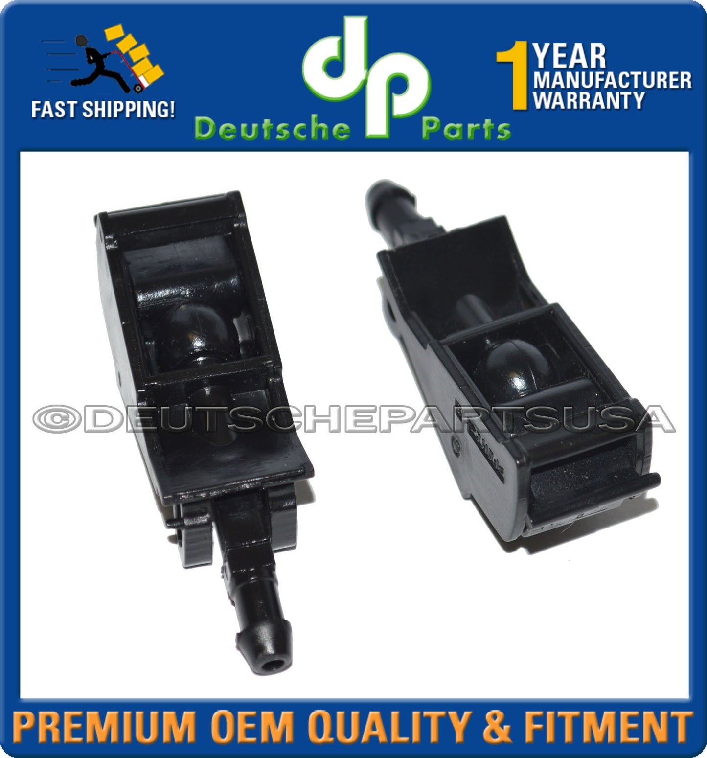 VW Windshield Window Washer Spray Nozzle 6E0-955-985B 6E0955985B L & R Set of 2