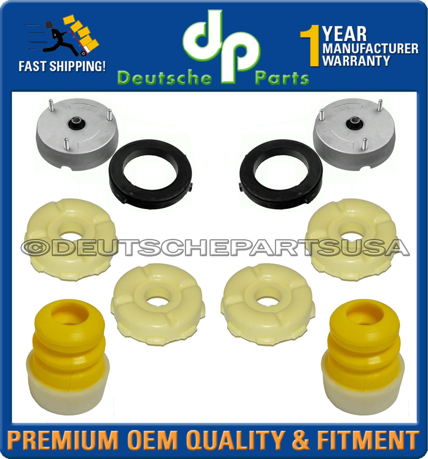 BMW E70 X5 E71 X6 Front Strut Mount Bearing Bushing Bump Stop Adaptive Drive 8