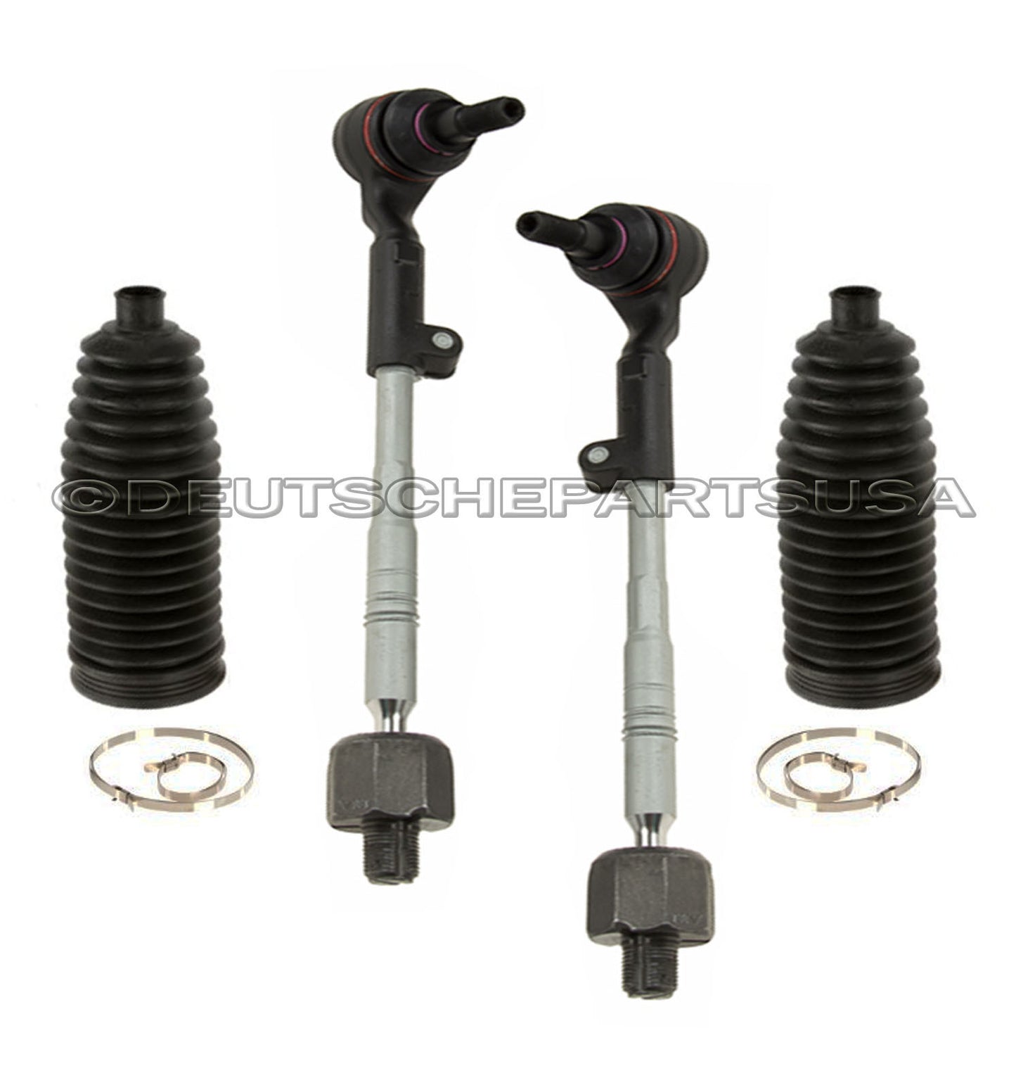STEERING TIE ROD RODS END + RACK BOOT for BMW E90 E91 E92 Xi xDrive SET 4