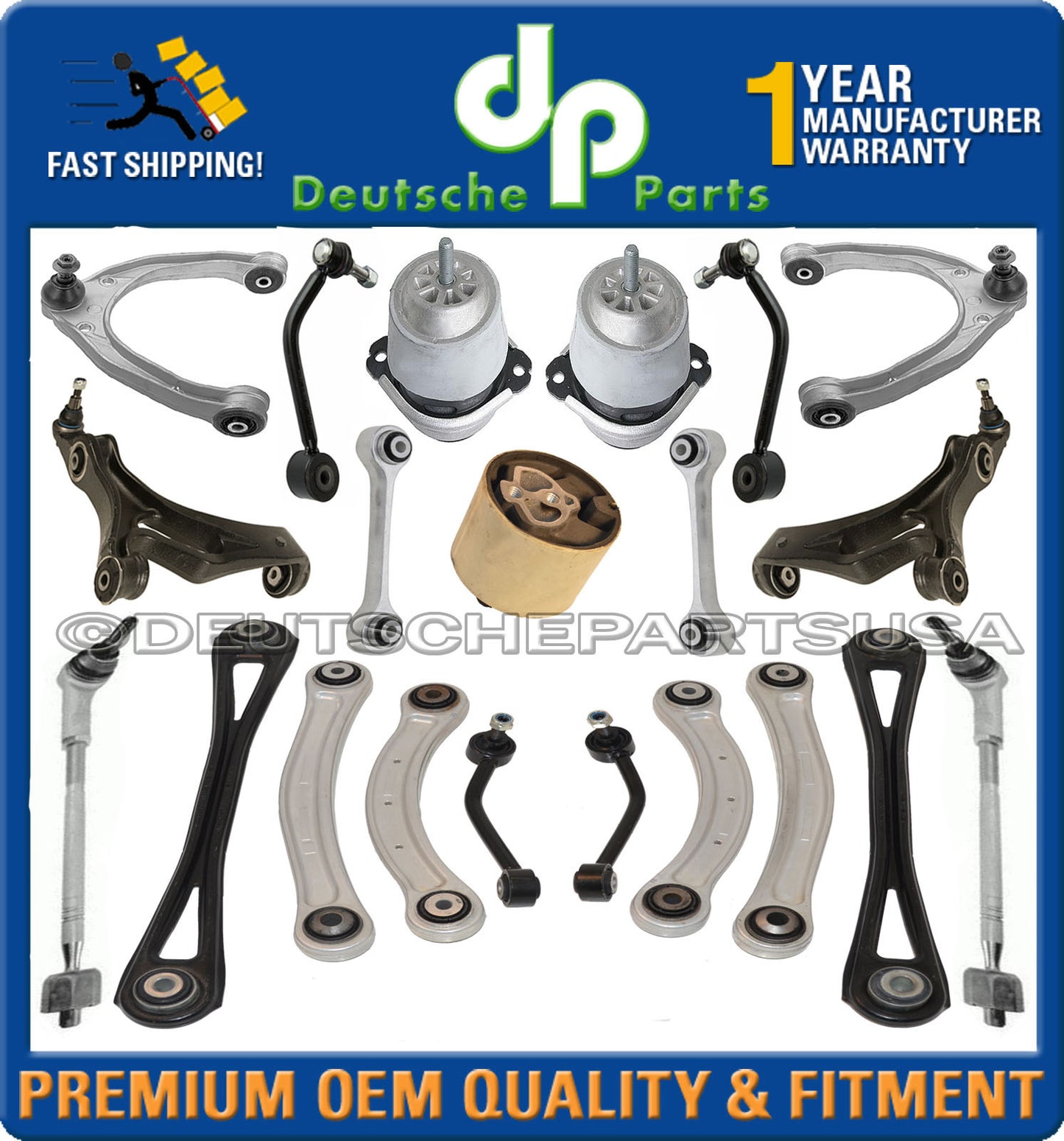 VW TOUAREG FRONT + REAR Control Arms Ball Joints Tie Rods SUSPENSION SET KIT  21