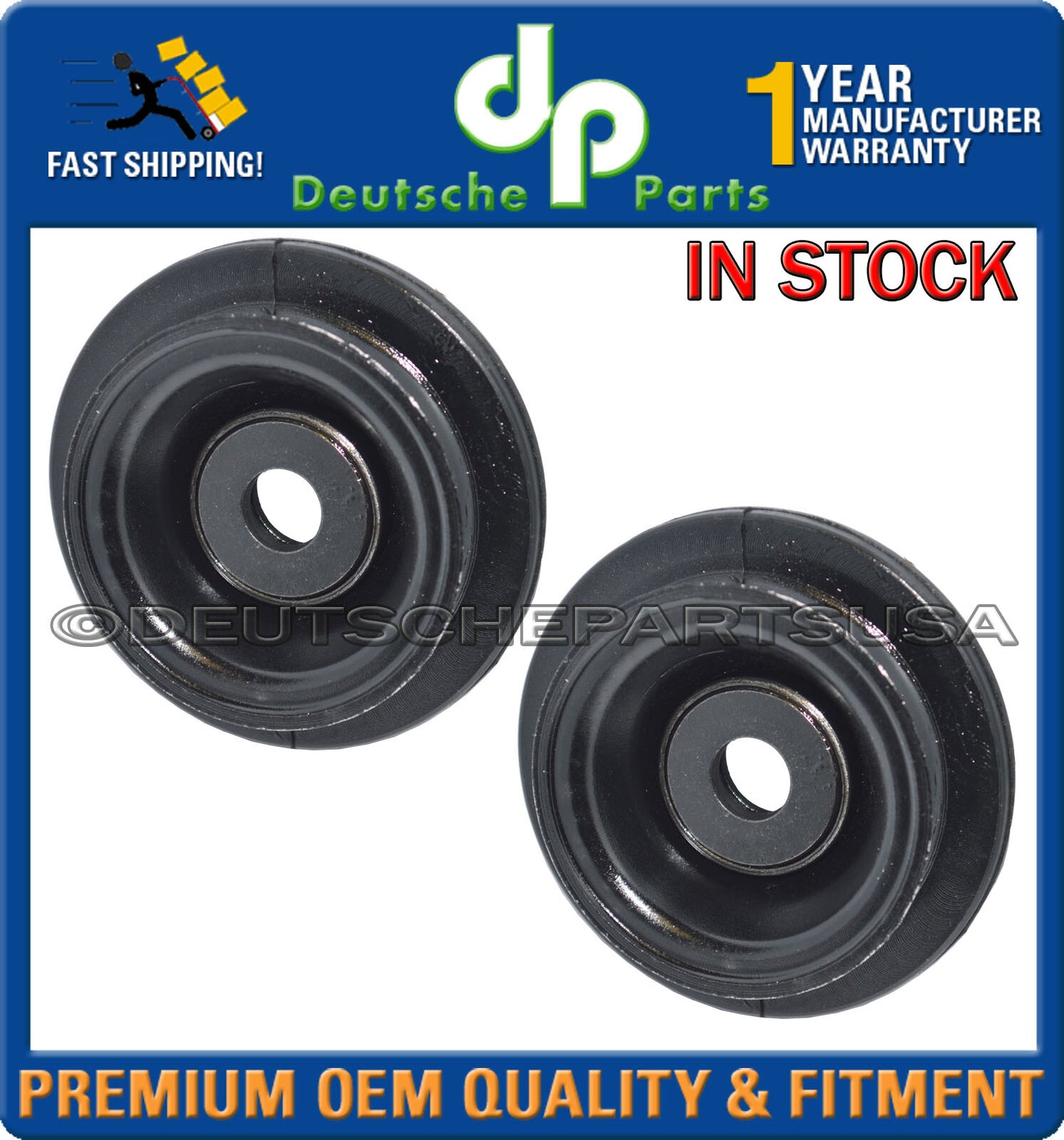PORSCHE 924 944 FRONT UPPER STRUT MOUNT BUSHING LH + RH 94434307101 Set Of 2