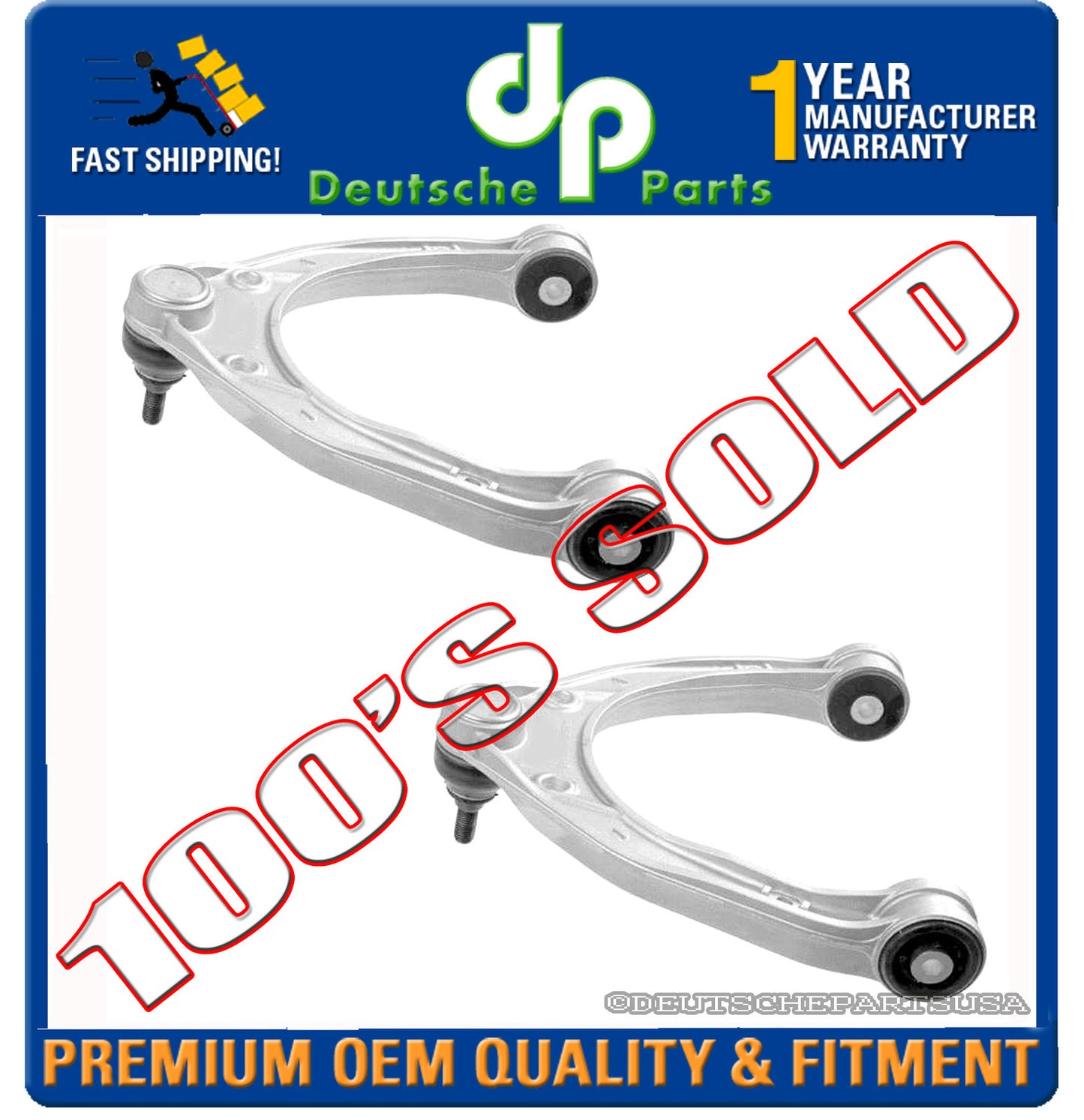 VW TOUAREG Q7 Front Upper Control Arm Arms Ball Joint Bushing 7L0407021B SET 2