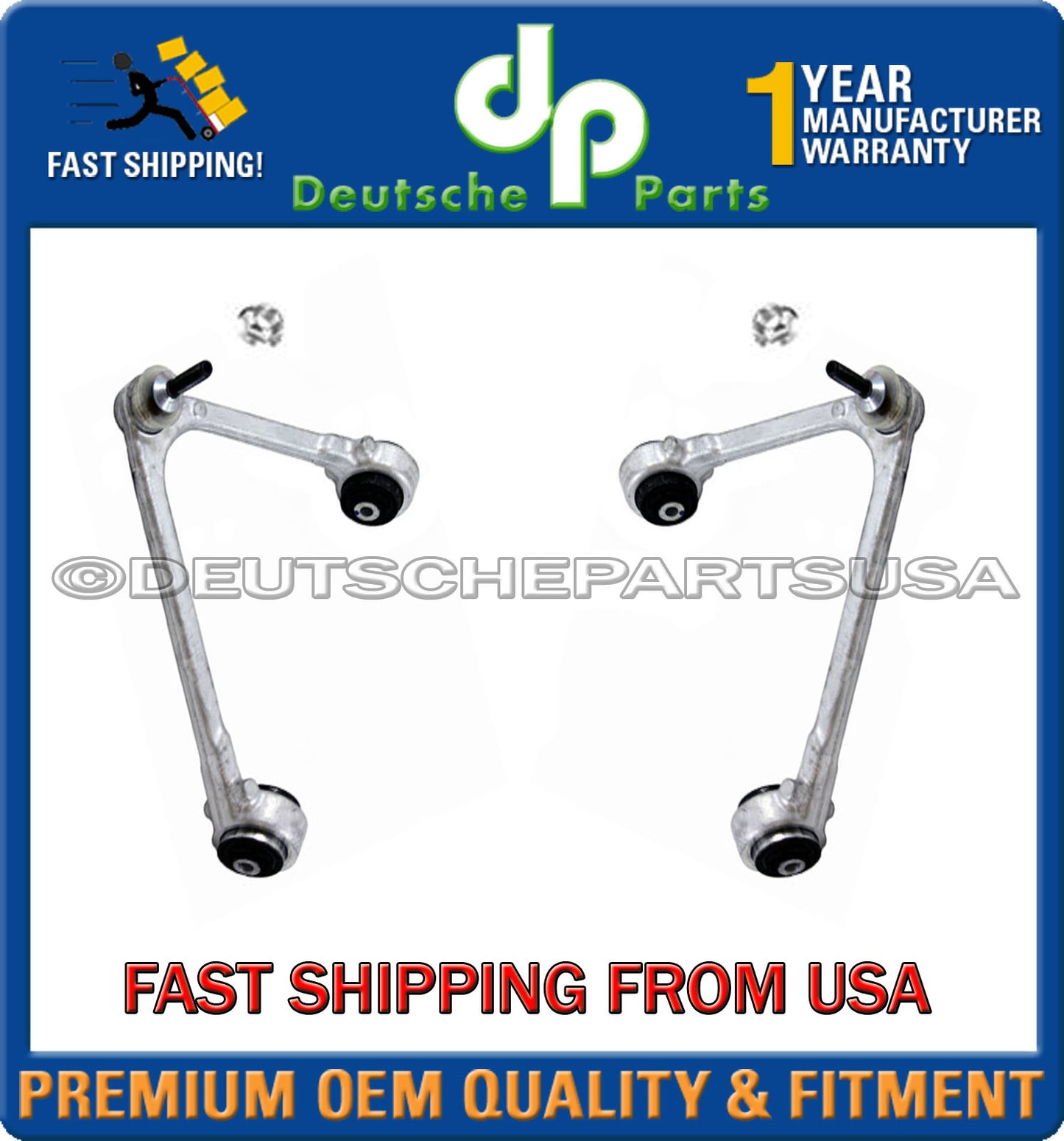 JAGUAR XJ8 XJR UPPER CONTROL ARM ARMS BALL JOINT BUSHING C2C38956 + C2C38957 L+R