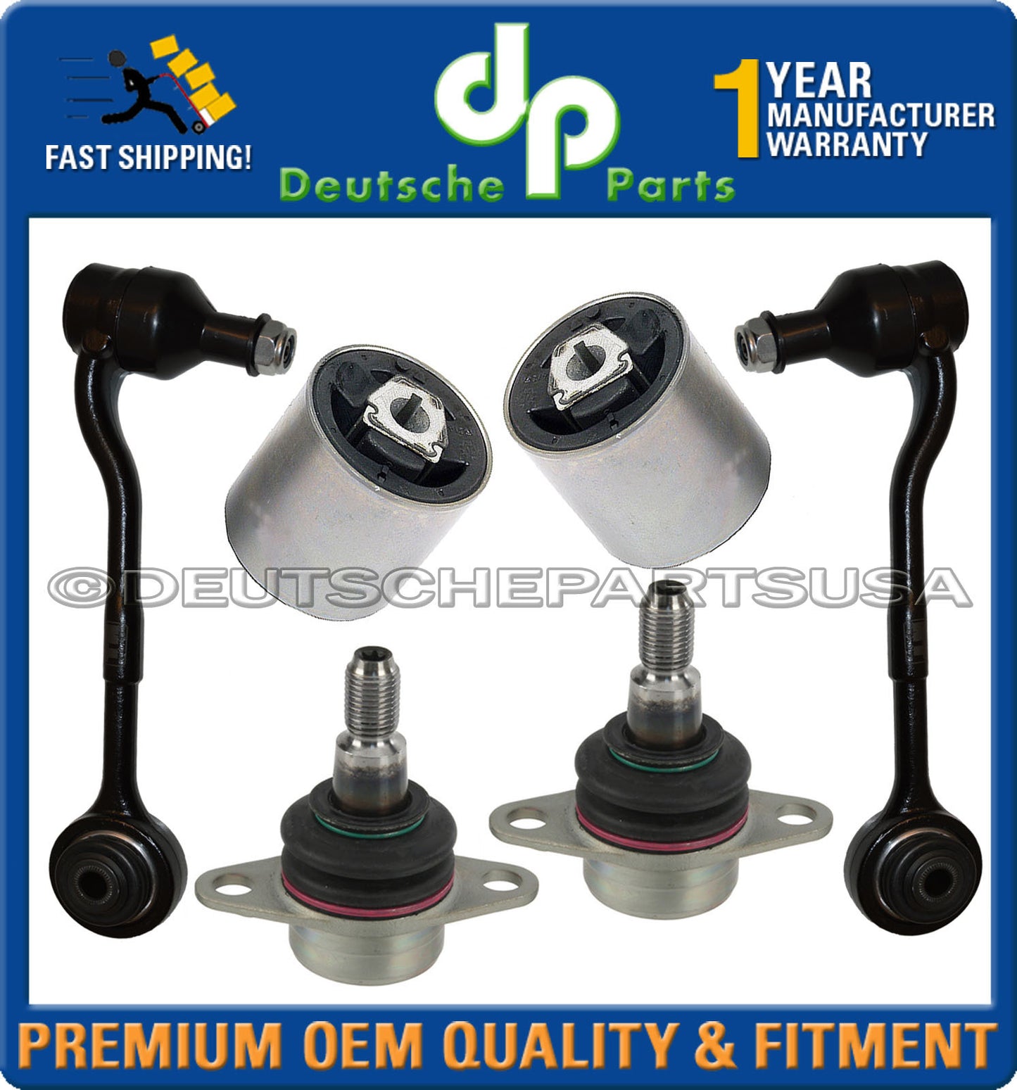 Front UPPER + LOWER Control Arms Ball Joints Bushing for BMW E90 Xi xDrive SET 6