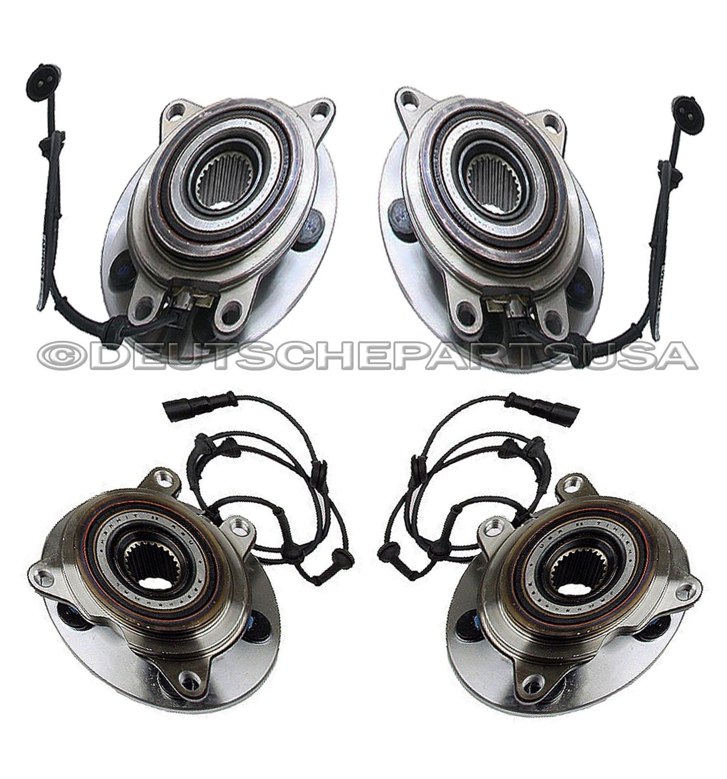 LAND ROVER DISCOVERY FRONT + REAR LEFT +RIGHT WHEEL HUBS BEARINGS + SENSOR SET 4