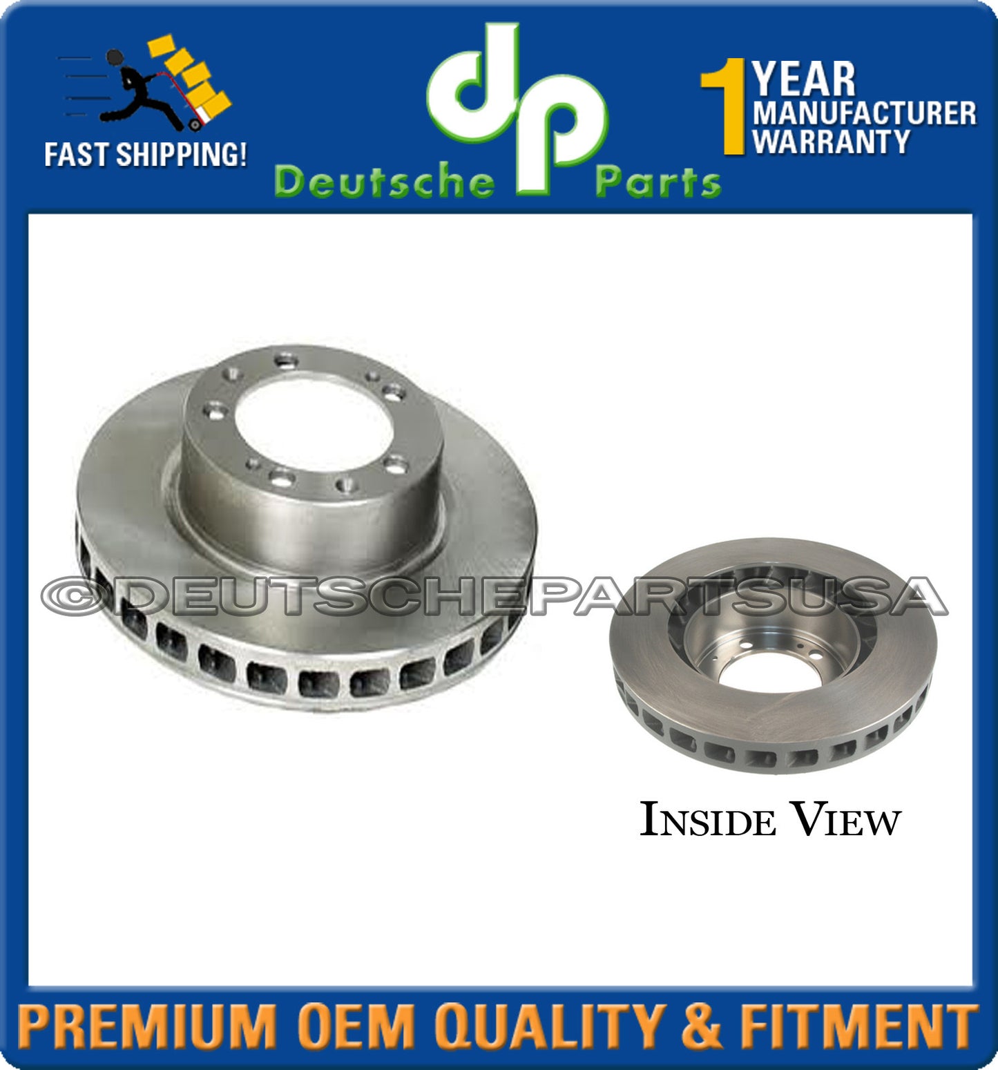 Genuine Porsche 928 944 Front Right Cross Drilled Brake Disc Rotor 92835104460
