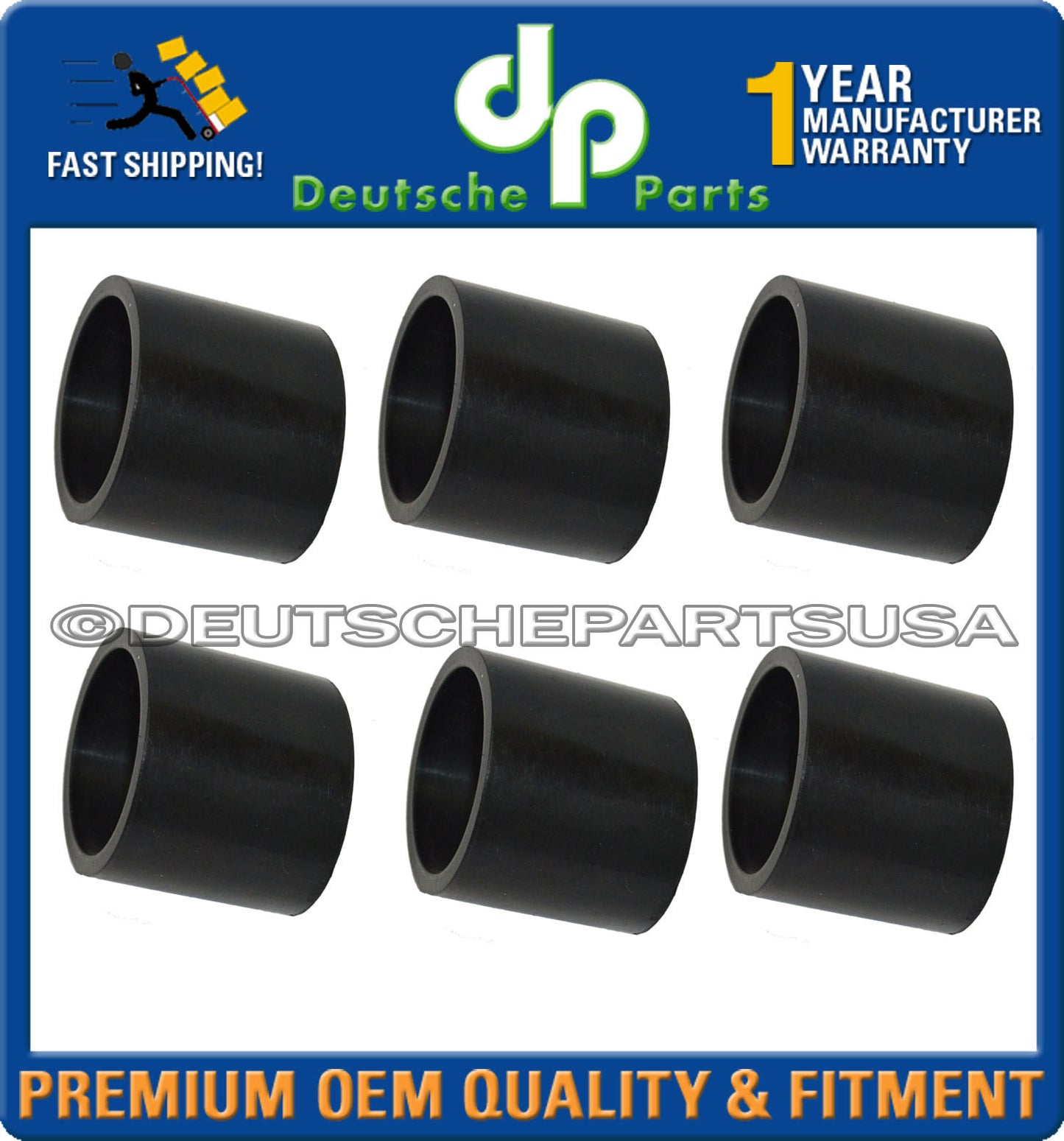 Porsche Rubber Intake Sleeve - Airbox to intake Tubes 911 110 885 02 Set of 6