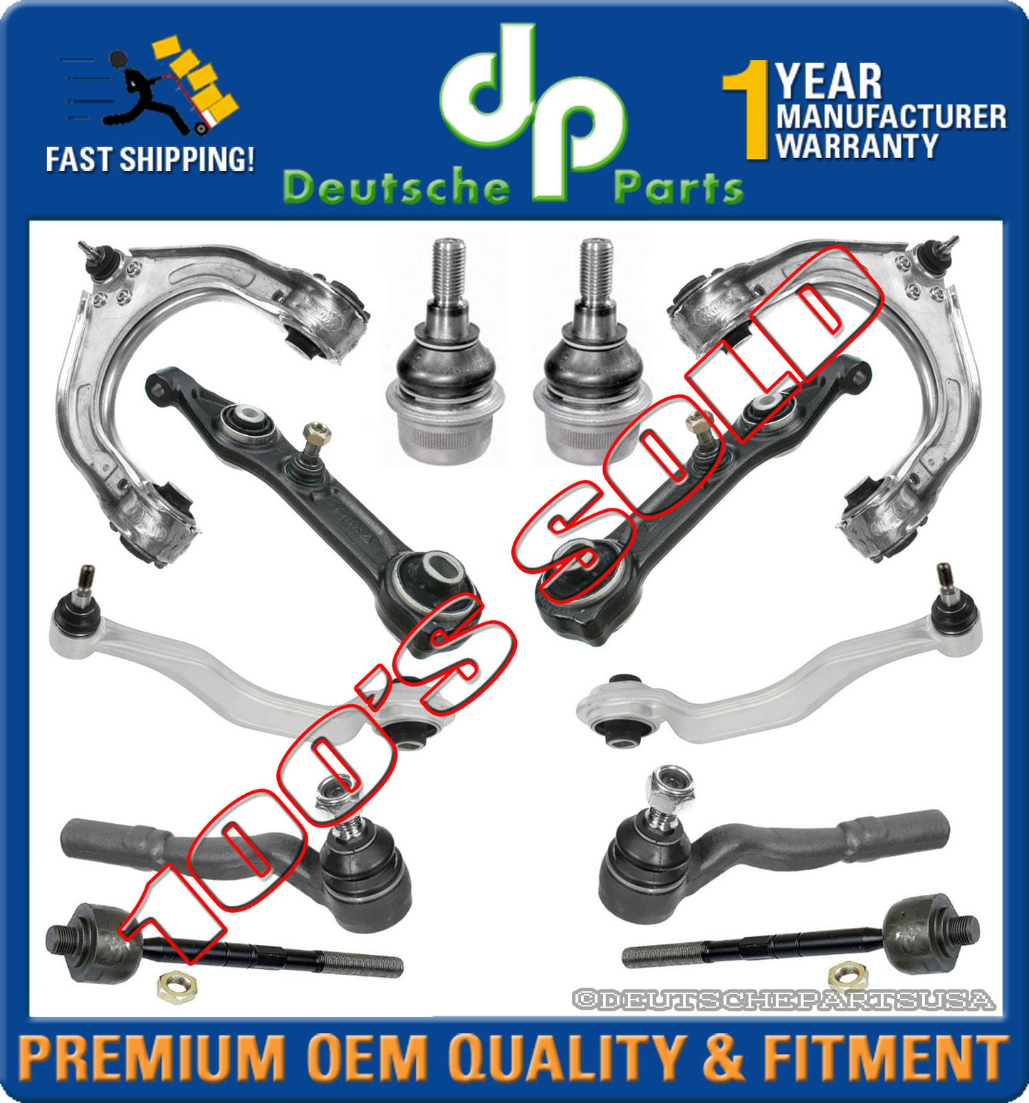 Mercedes W211 E200 KOMPRESSOR Control Arms Ball Joints SUSPENSION Kit 2007-2009