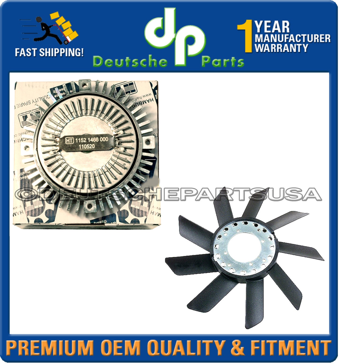 FAN BLADE 9/40mm + FAN CLUTCH for BMW E24 E28 E30 325es 325i 325is 528i 530i KIT