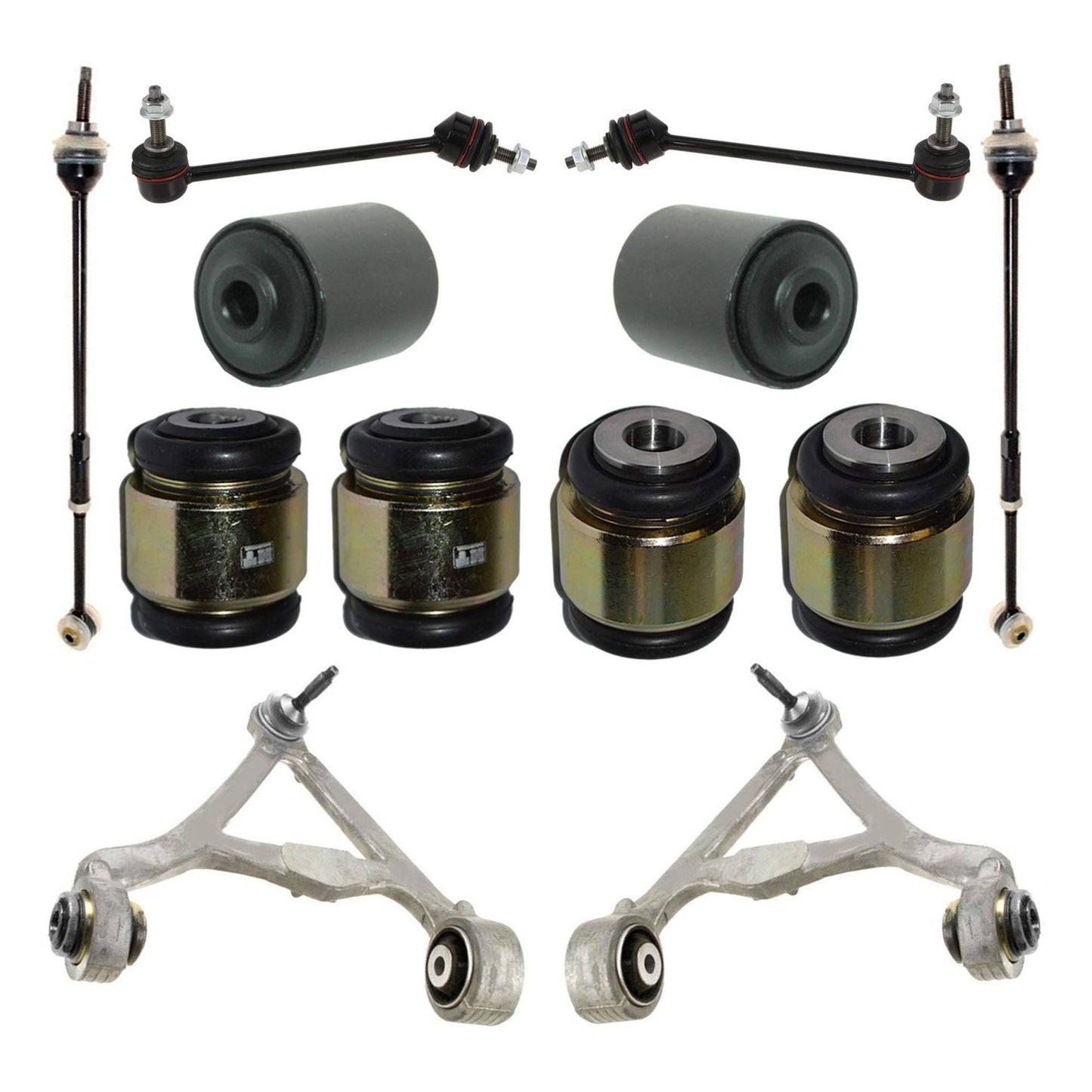 12 pc. REAR CONTROL ARMS BALL JOINT TIE ROD HYDRABUSHES SUSPENSION KIT for Jaguar XJ8