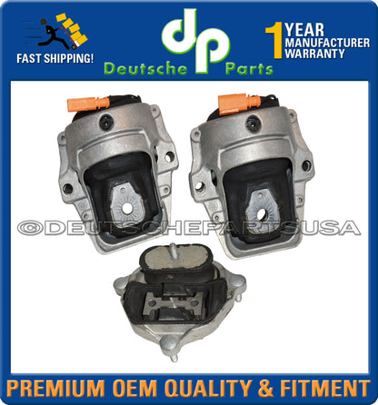 Audi B8 S4 QUATTRO LEFT + RIGHT ELECTRIC HYDRO Engine Motor Tranny Mounts Set 3