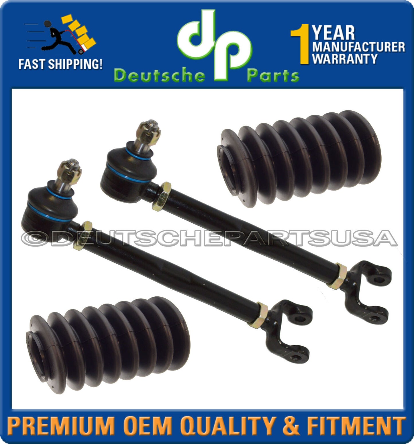 Porsche 911 912 914 Steering Rack Boot Tie Rod Assembly Front 91134703101 Set 4