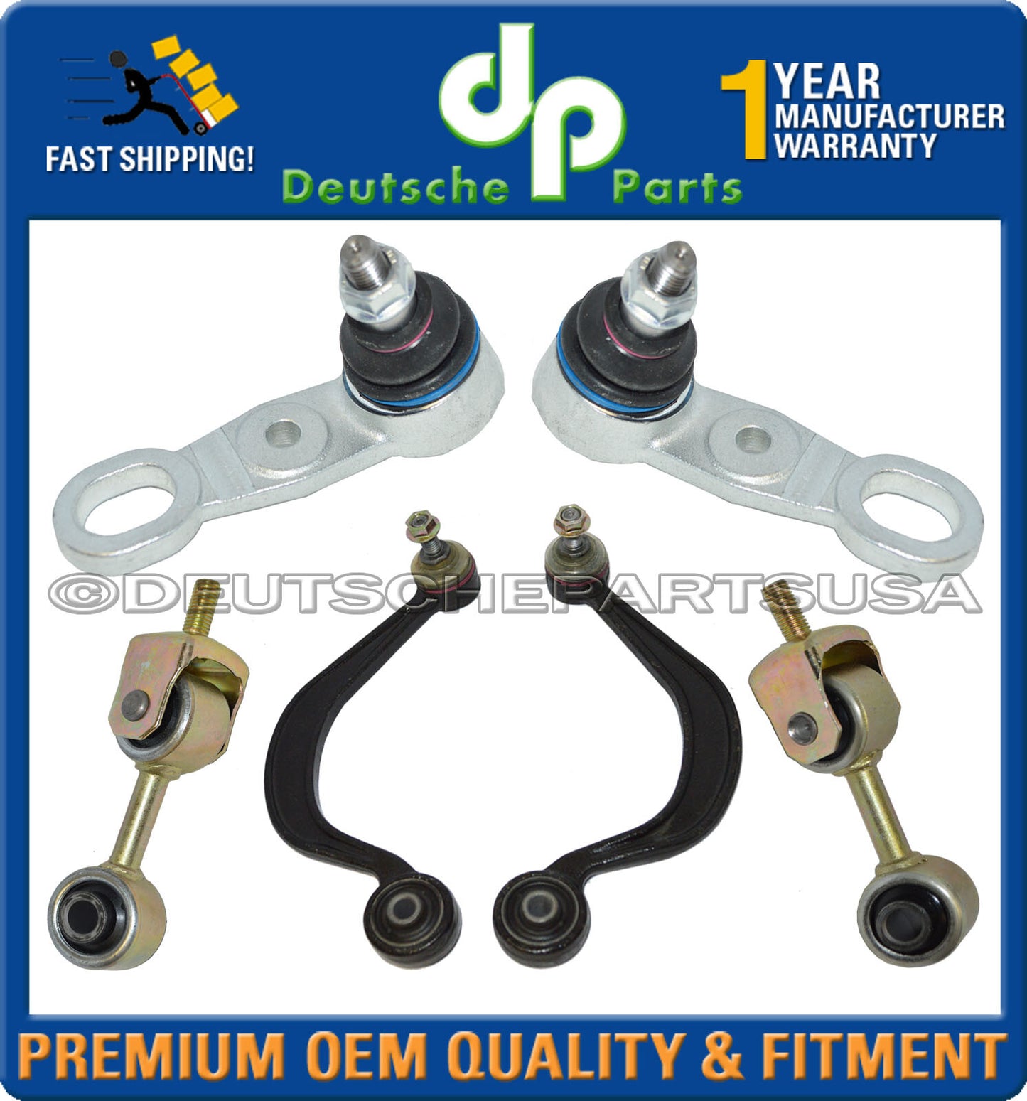Porsche 911 964 FRONT REAR CONTROL ARM BALL JOINTS SWAY BAR LINKS L + R Set of 6