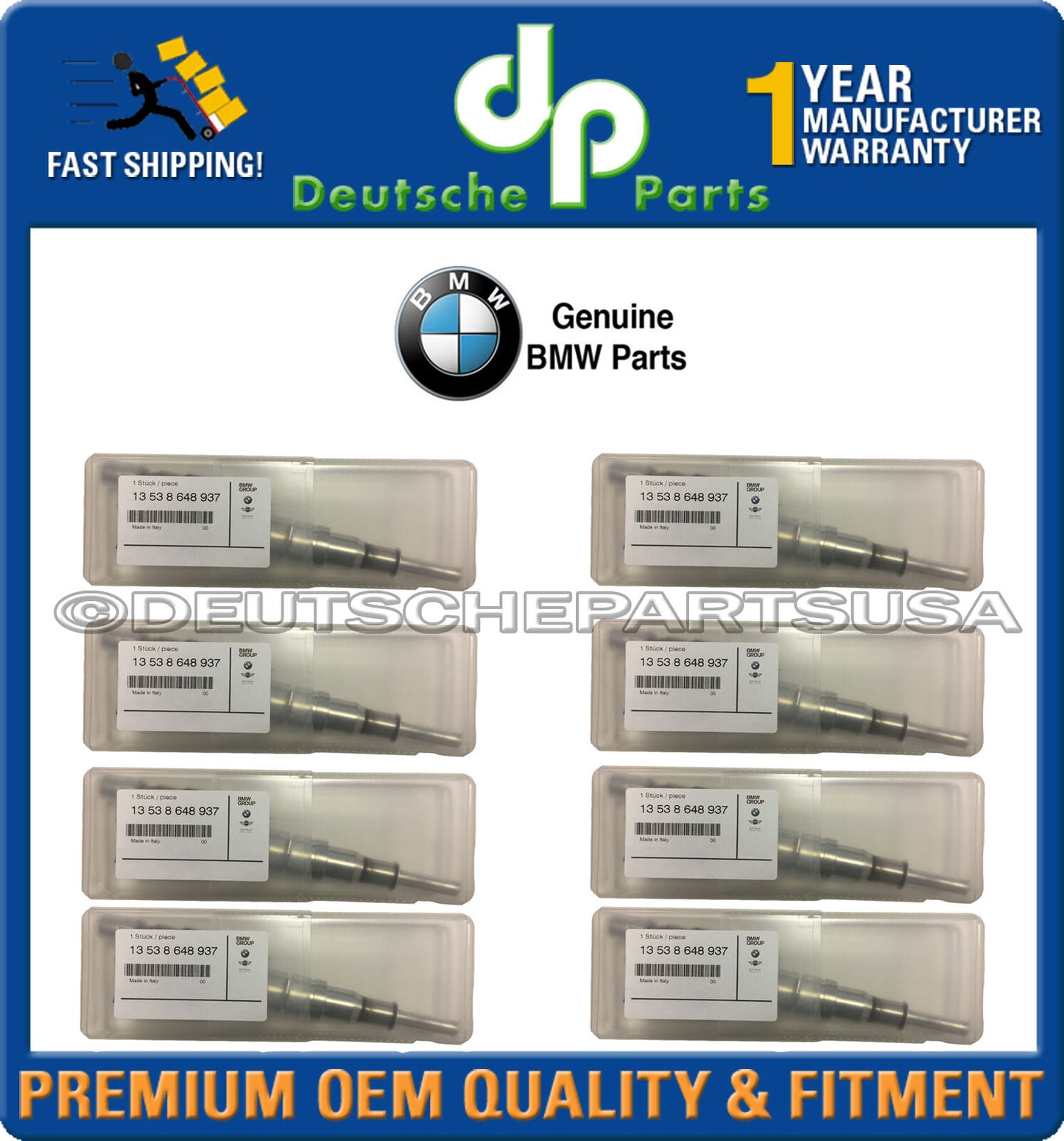 BMW Fuel Injector INDEX 12 550i 650i 750Li X5 13538616079 13 53 8 616 079 SET 8