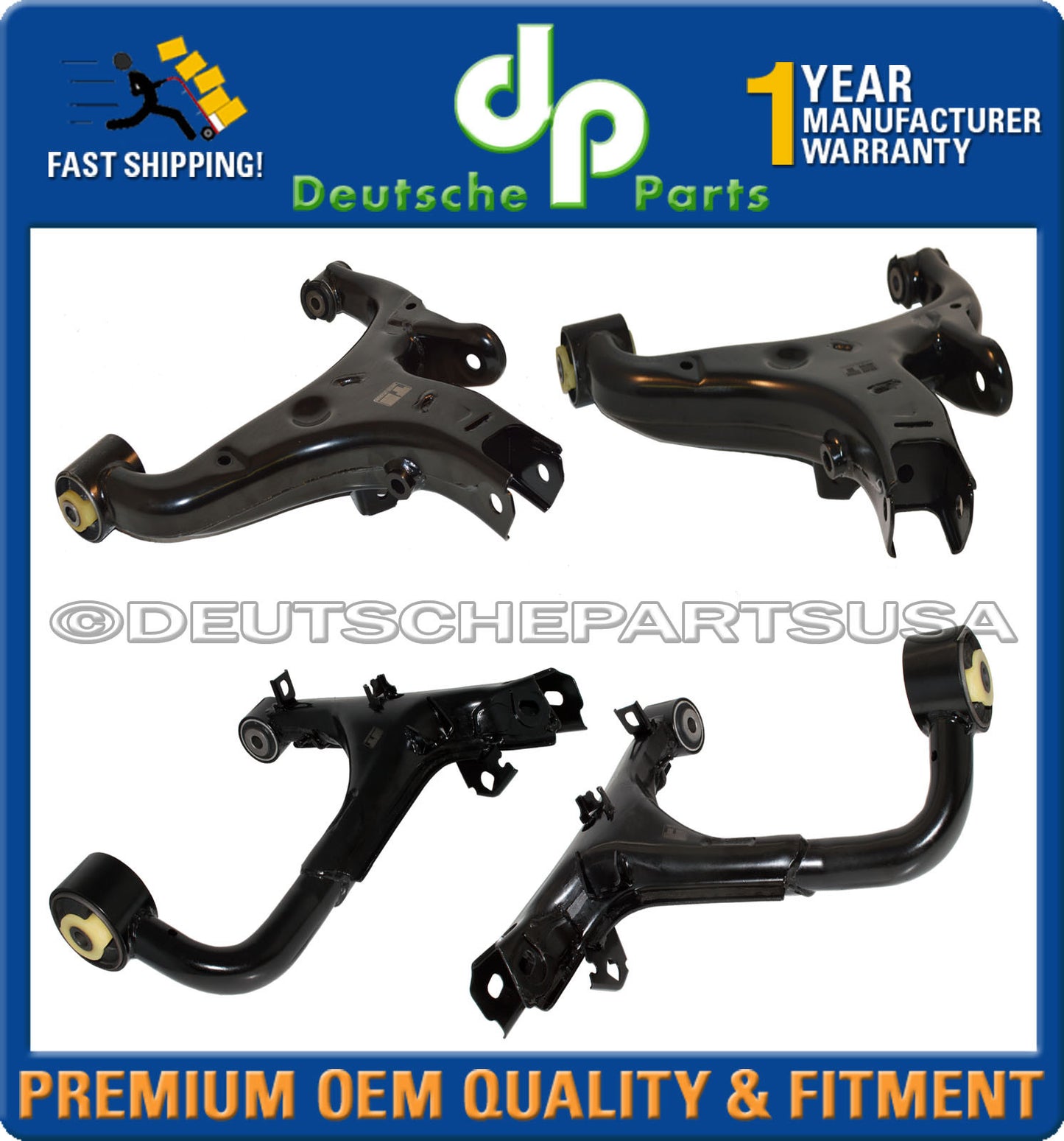 LAND ROVER LR3 FRONT & REAR UPPER + LOWER CONTROL ARMS BALL JOINT JOINTS L+R - 8