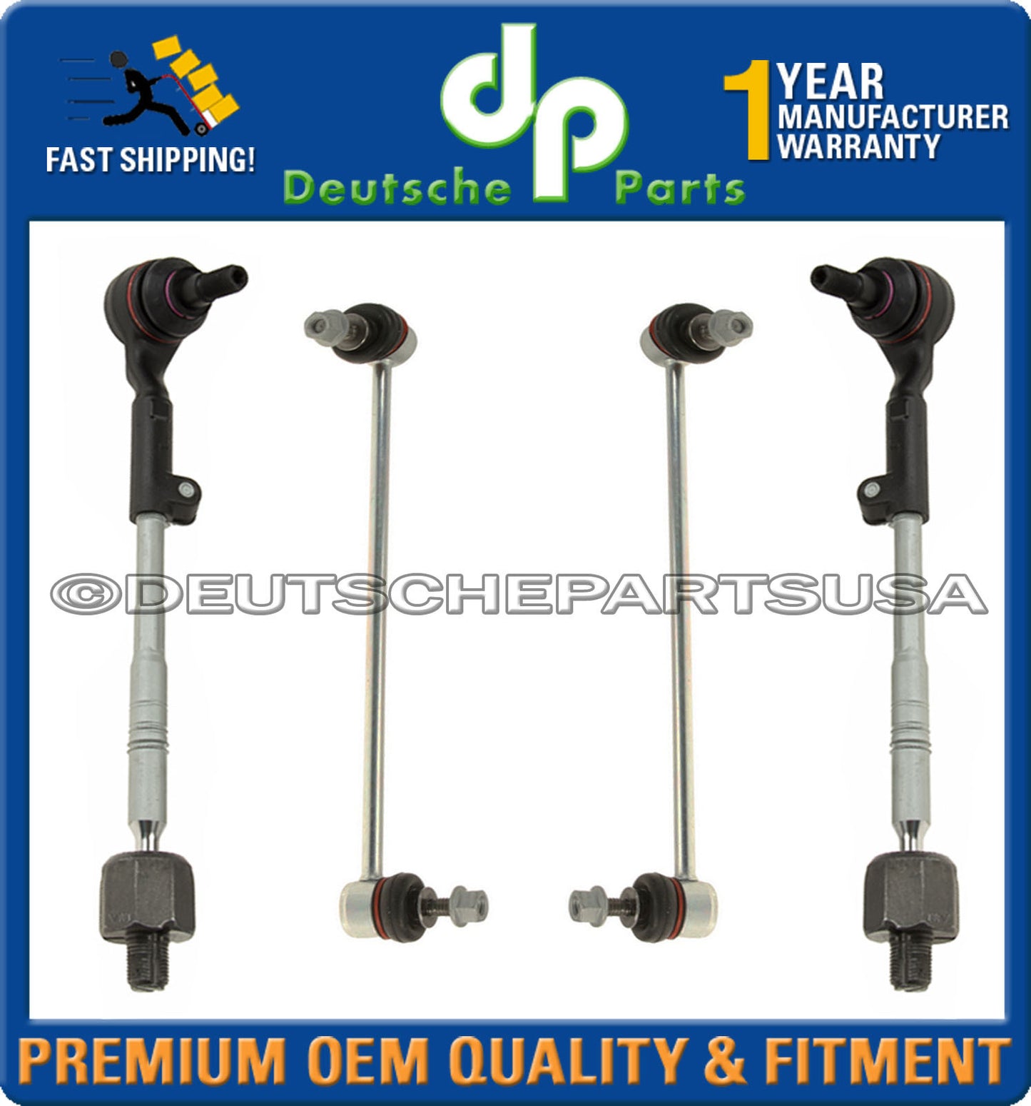 TIE ROD RODS END + SWAY BAR LINK LINKS for BMW E90 E91 E92 Xi xDrive SET 4