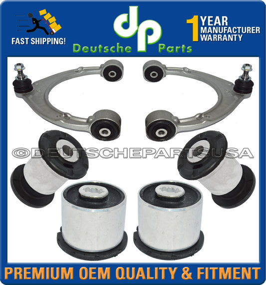 Porsche Panamera Front Upper Lower Control Arm Ball Joint Joints Bushings Set 6