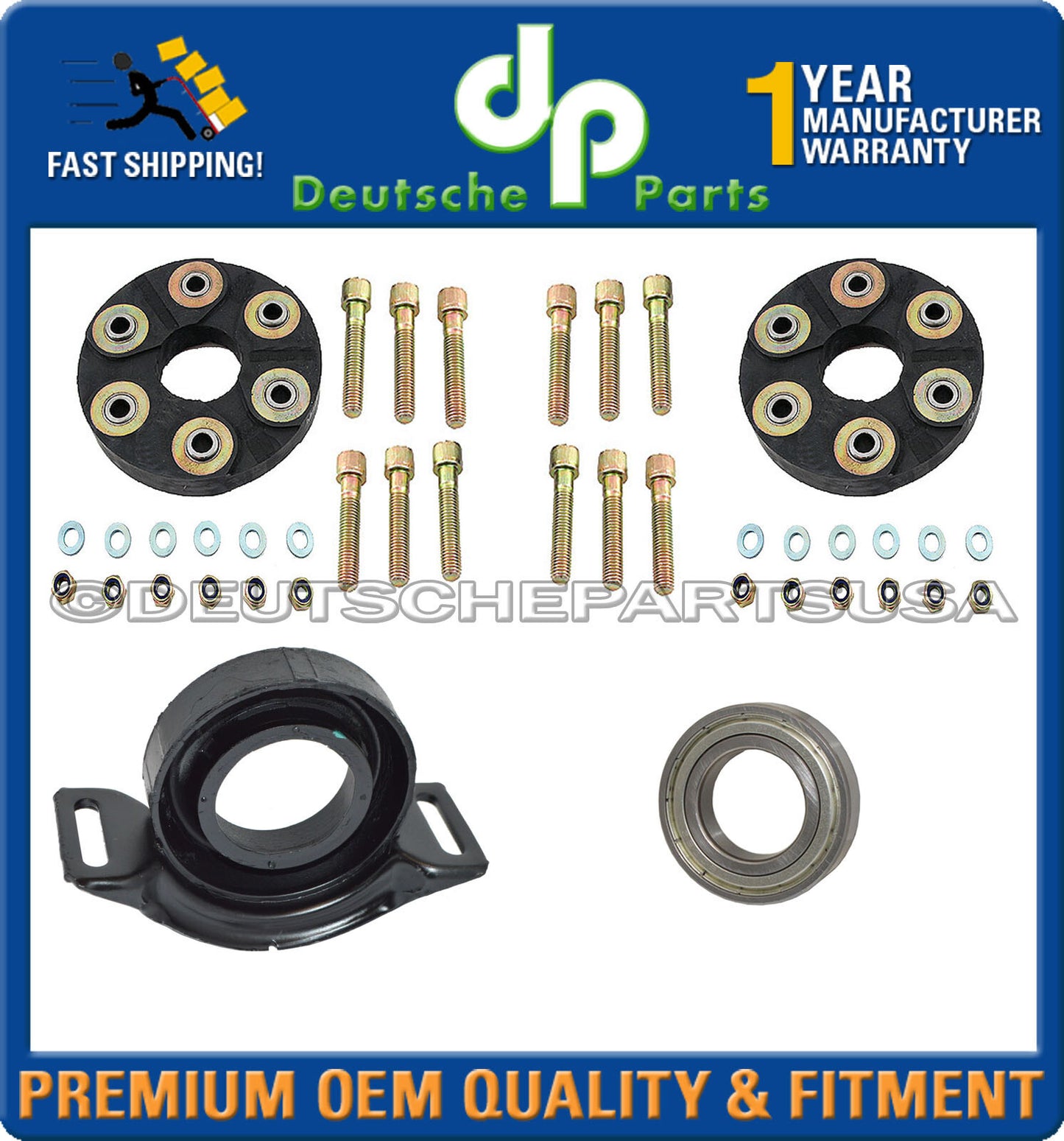 OEM Mercedes Driveshaft Bearing Support Mount Flex Disc Joint 1264100415 SET 4