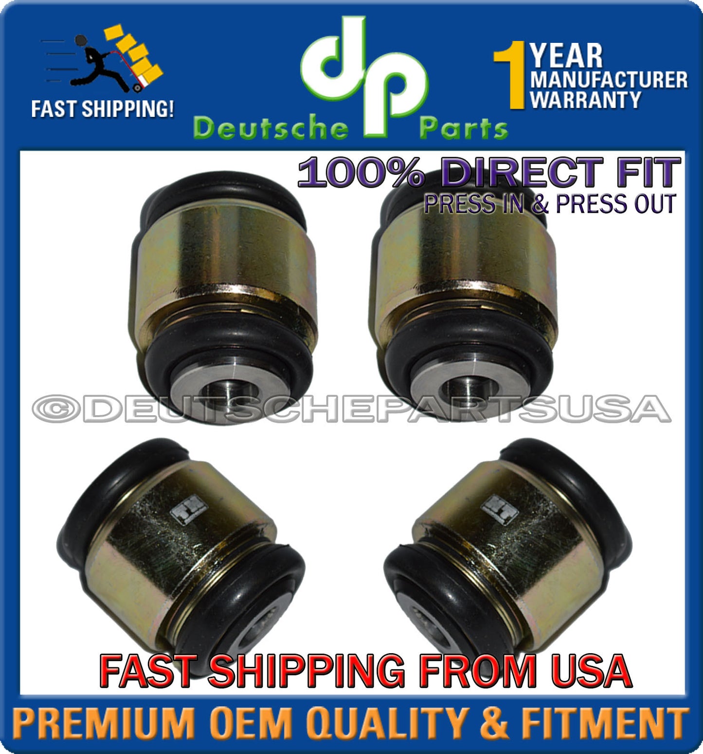 JAGUAR XK XKR Rear Lower Control Arm Fluid Hydrabushes BUSHING Bushings SET 4