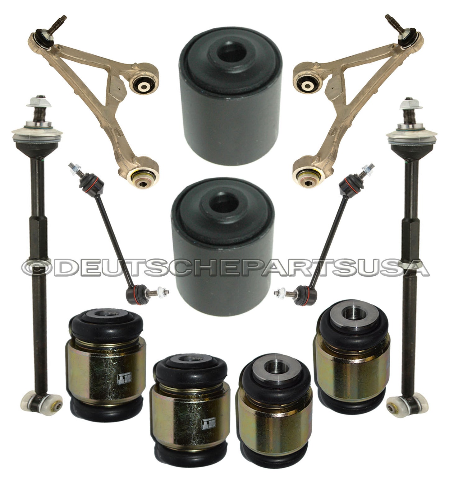 JAGUAR XF REAR Upper + LOWER CONTROL ARM BALL JOINT TOE LINK TIE ROD SET 12