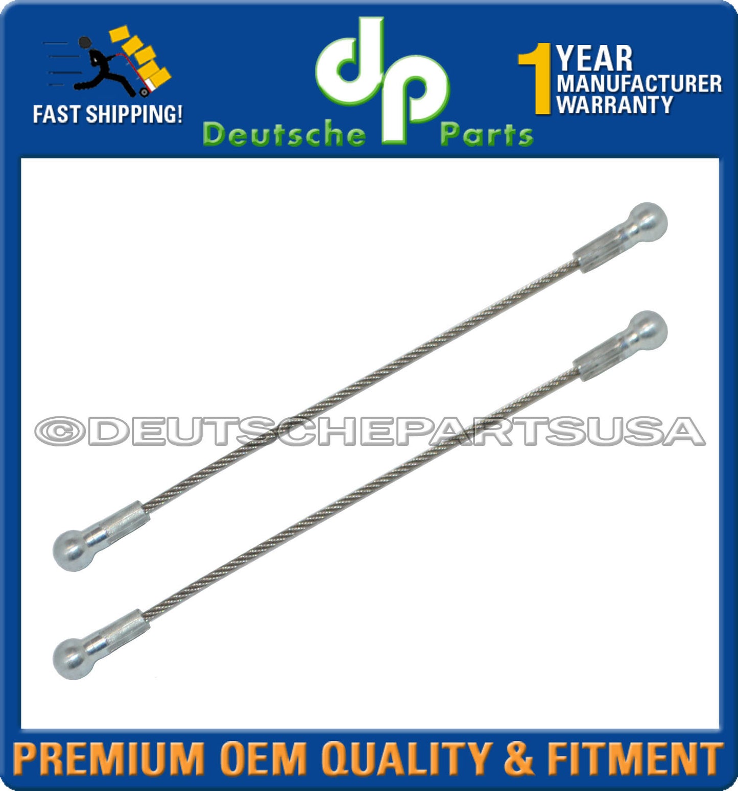 Porsche 911 996 997 Convertible Top Tension Cable Rope 99656119100 Set of 2