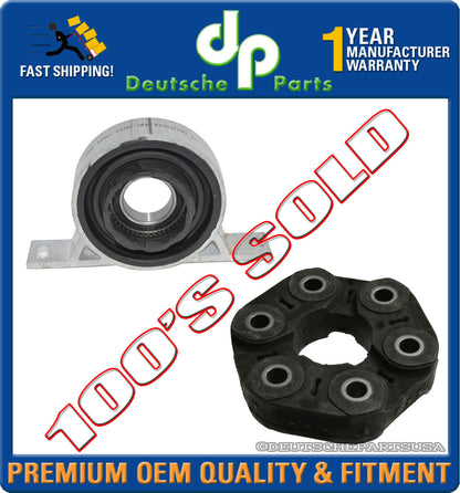 Driveshaft Flex Disc + Center Support Bearing SET for BMW E60 E63 545i 535xi 645