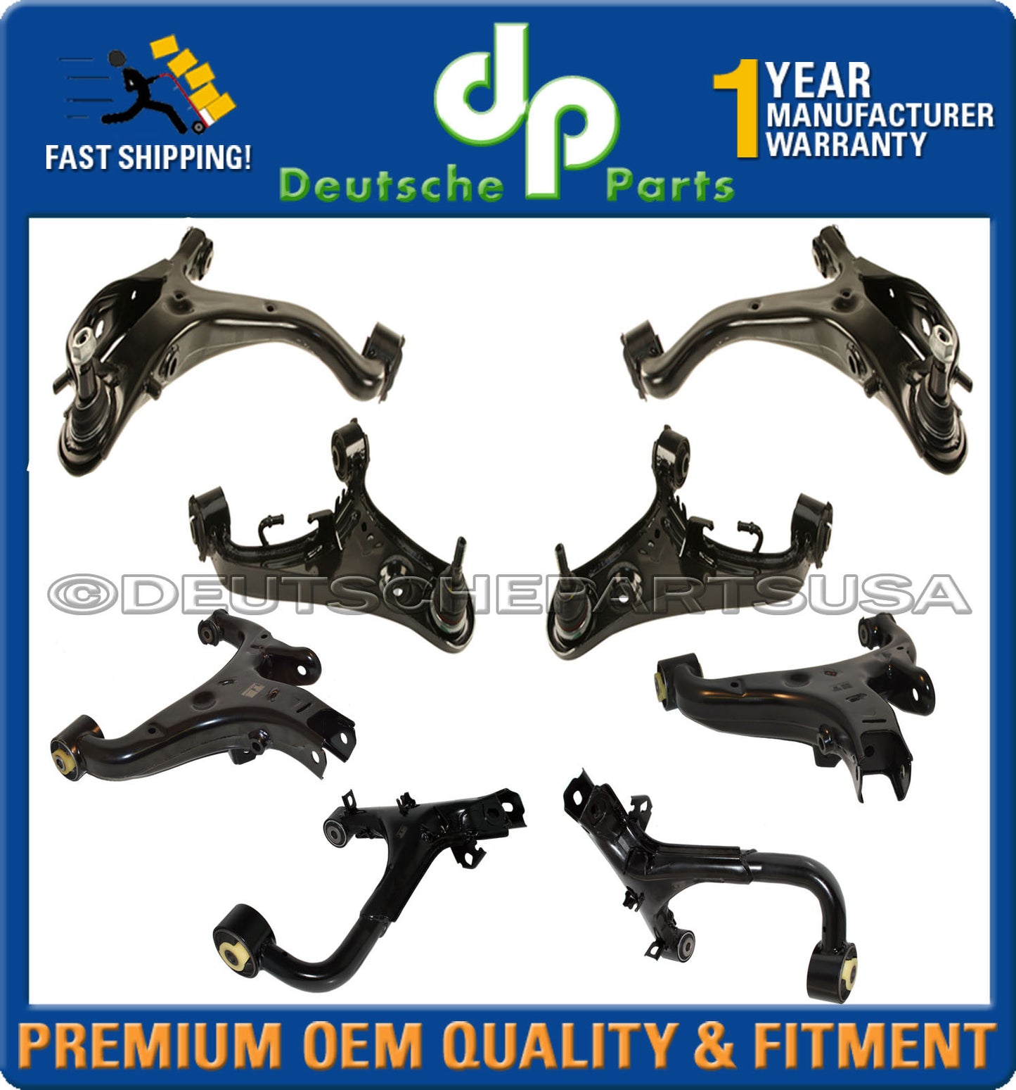 LAND ROVER LR3 FRONT & REAR UPPER + LOWER CONTROL ARMS BALL JOINT JOINTS L+R - 8