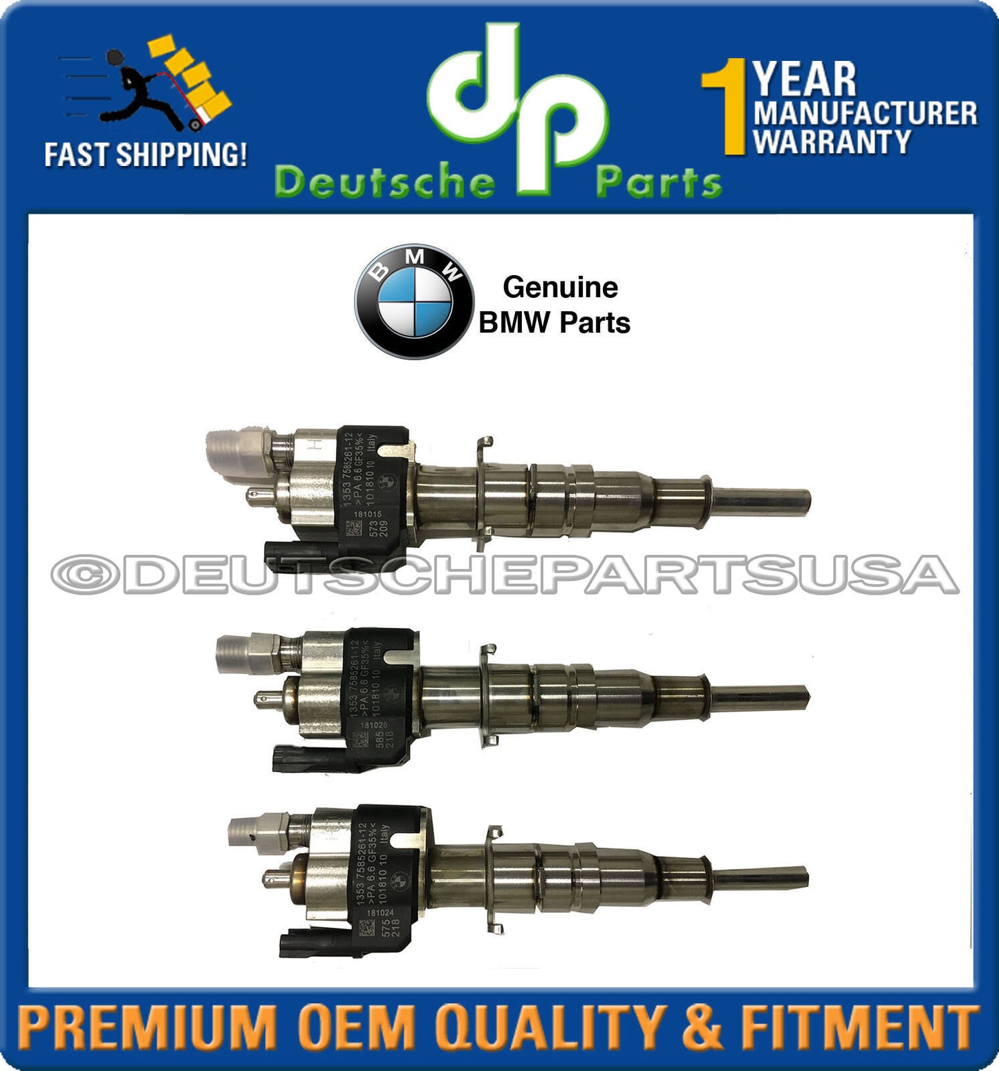 BMW Fuel Injector INDEX 12 550i 650i 750Li X5 13538616079 13 53 8 616 079 SET 8