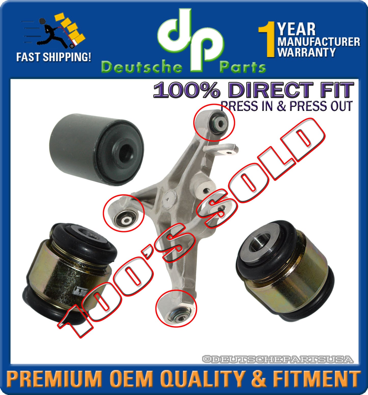 JAGUAR XJ Rear Lower Control Arm Fluid Hydrabushes BUSHING Bushings SET 3