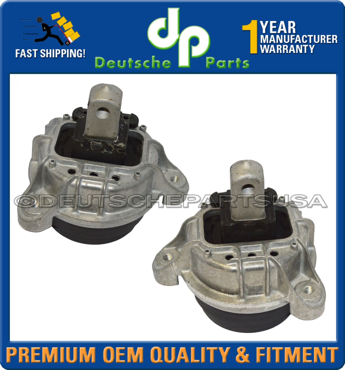 For BMW F07 F02 F06 F10 LH + RH Engine Motor Mount 22116777365 22116786528 Set 2