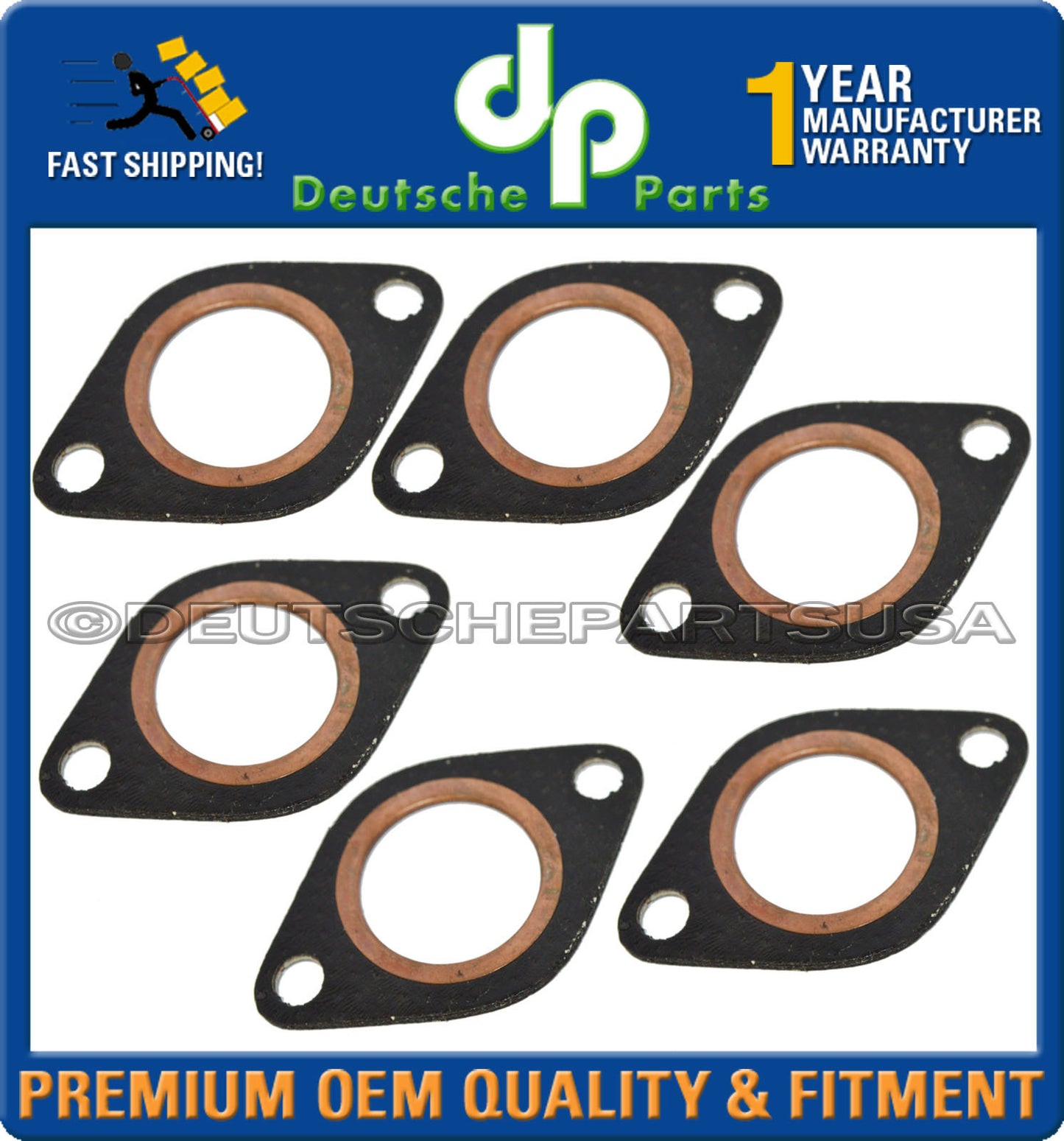 Porsche 911 930 Exhaust Manifold Gasket 93011119113 930 111 191 13 Set of 6