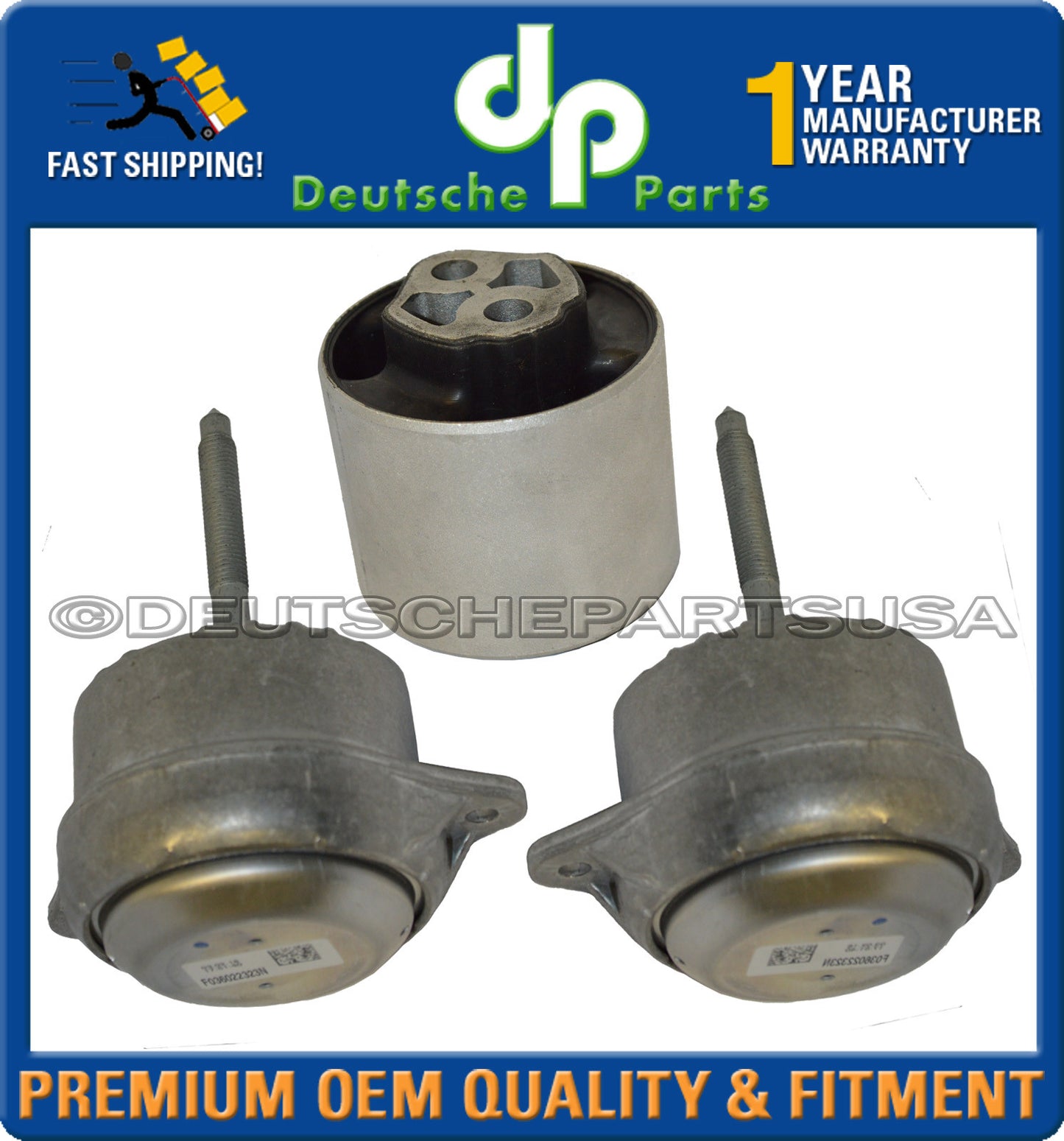 Porsche 911 GT2 TURBO Engine Motor Mounts Manual Trans Mount LH + RH Set of 3