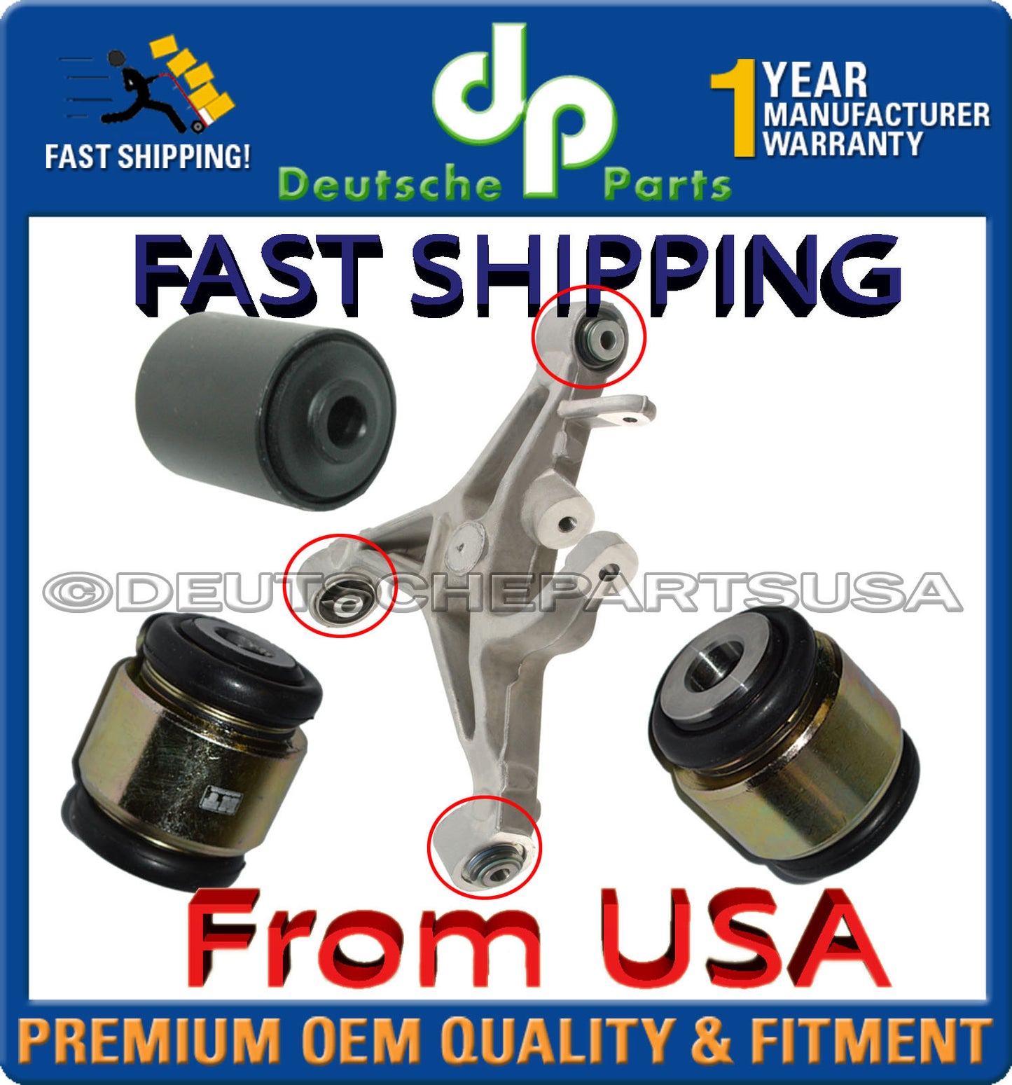 JAGUAR XJ Rear Lower Control Arm Fluid Hydrabushes BUSHING Bushings SET 3