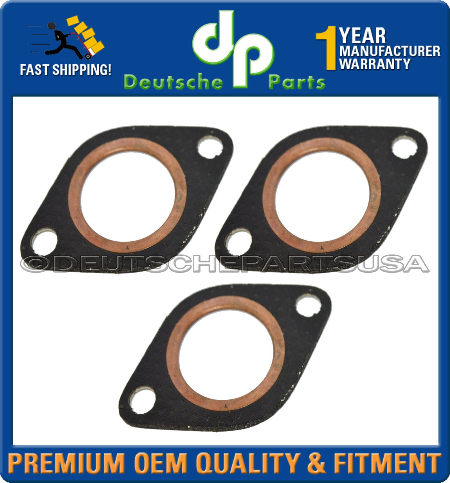 Porsche 911 Exhaust Manifold Gasket Cylinder Head Heat Exchanger 93011119113 x 3