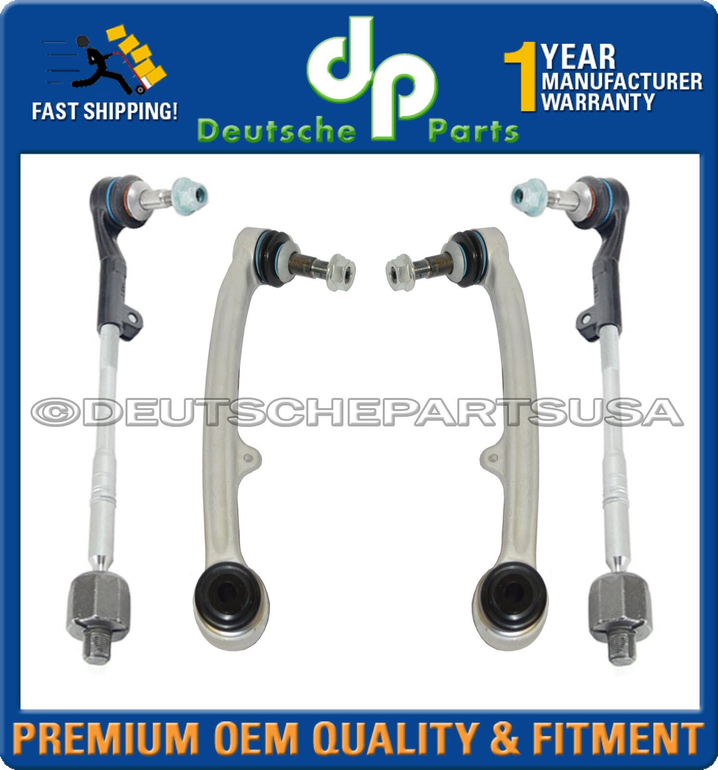 Front Lower Control Arms Ball Joints Tie Rods Rack Boots BMW 1 M M3 E90 LR SET 6