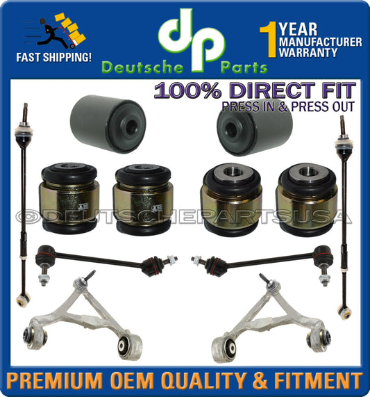JAGUAR SUPER V8 REAR CONTROL ARMS BALL JOINT TIE ROD BUSHING SUSPENSION KIT 12