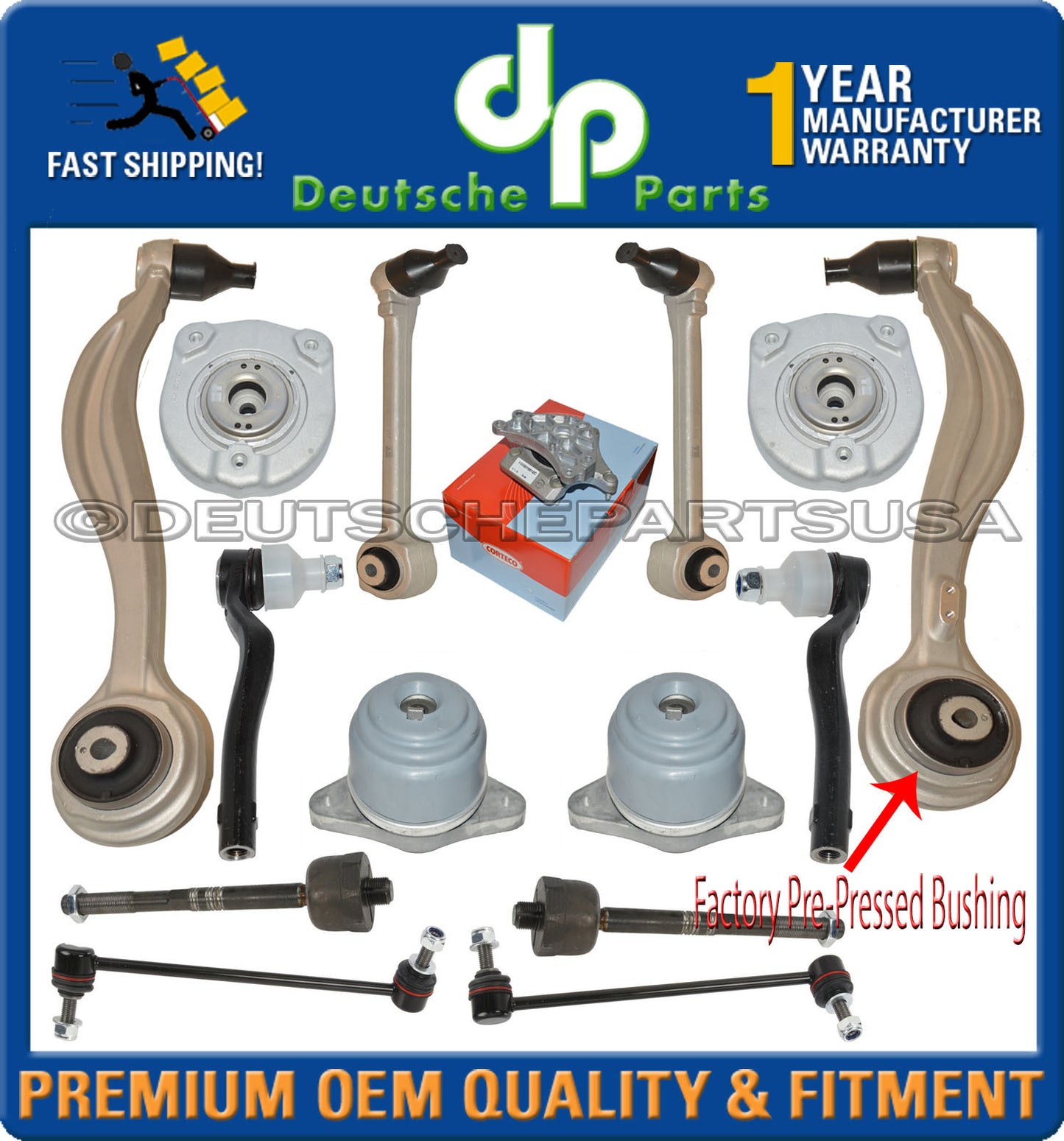 ENGINE TRANSMISSION MOUNTS CONTROL ARM SUSPENSION MERCEDES GLK350 4MATIC KIT 17
