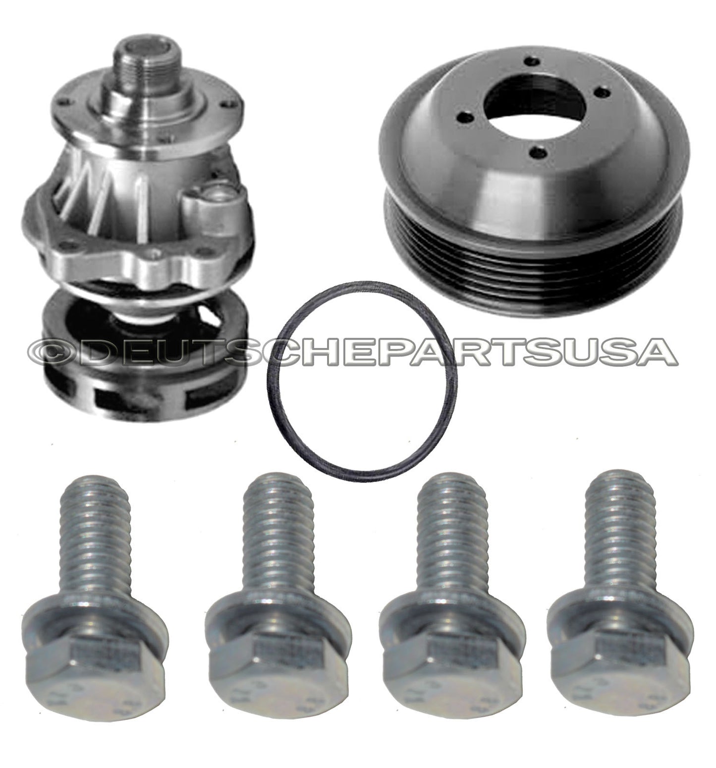 WATER PUMP METAL IMPELLER + GASKET + ALUMINUM PULLEY  for BMW E46 X5 X3 Z3 Set 7