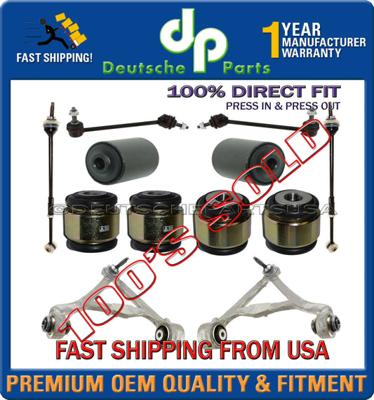 JAGUAR S-TYPE REAR CONTROL ARMS BALL JOINT TIE ROD HYDRABUSHES SUSPENSION KIT 12