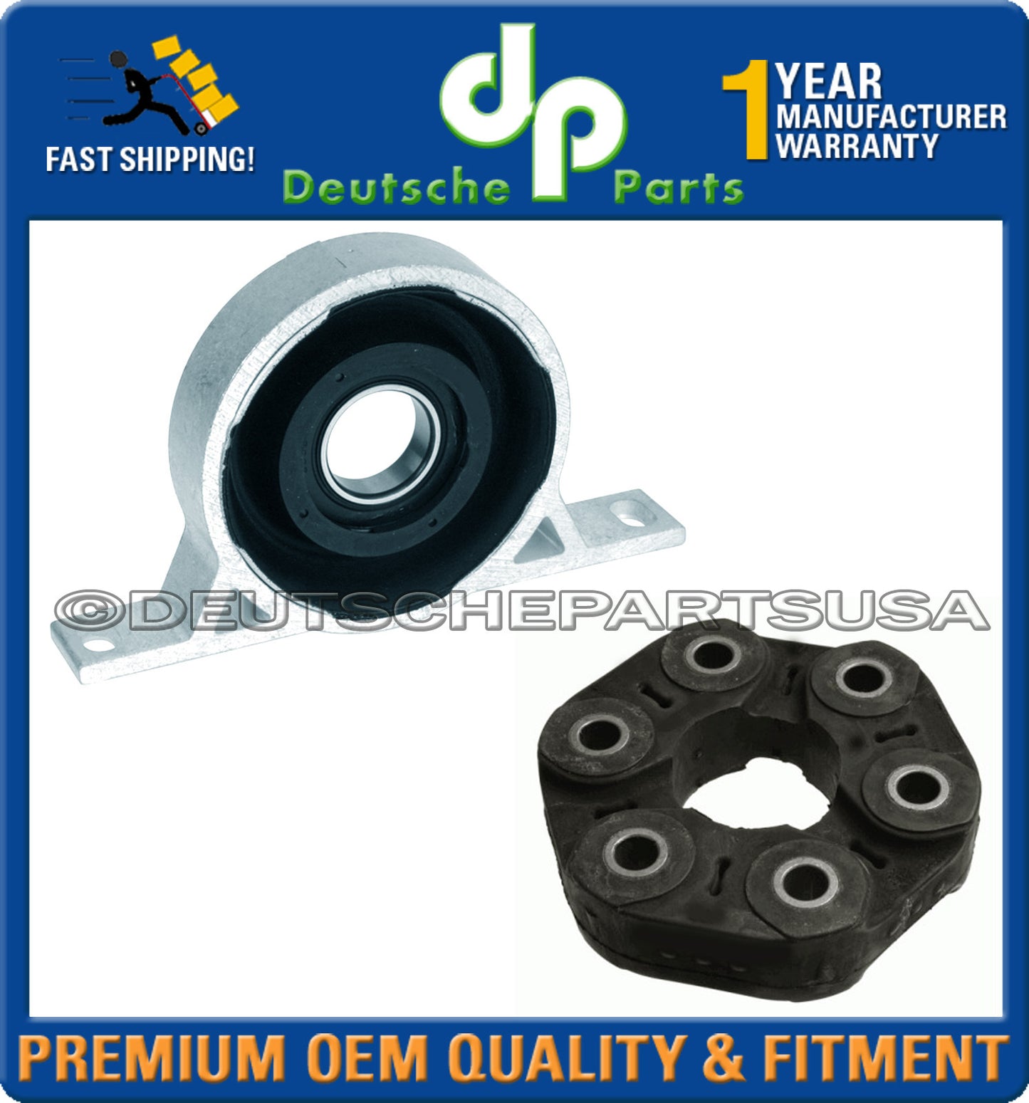 Driveshaft Flex Disc + Center Support Bearing SET for BMW E60 E63 545i 535xi 645