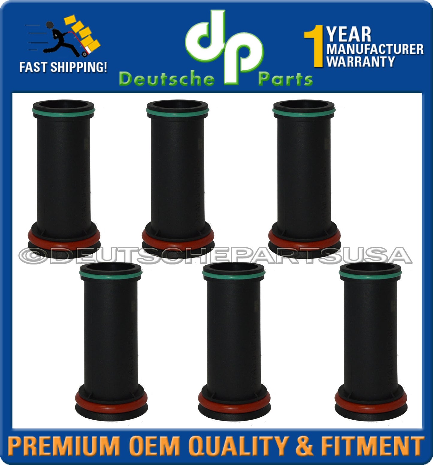 Porsche 911 996 Boxster Spark Plug Tube w/ O'rings 996 105 325 52 Set of 6