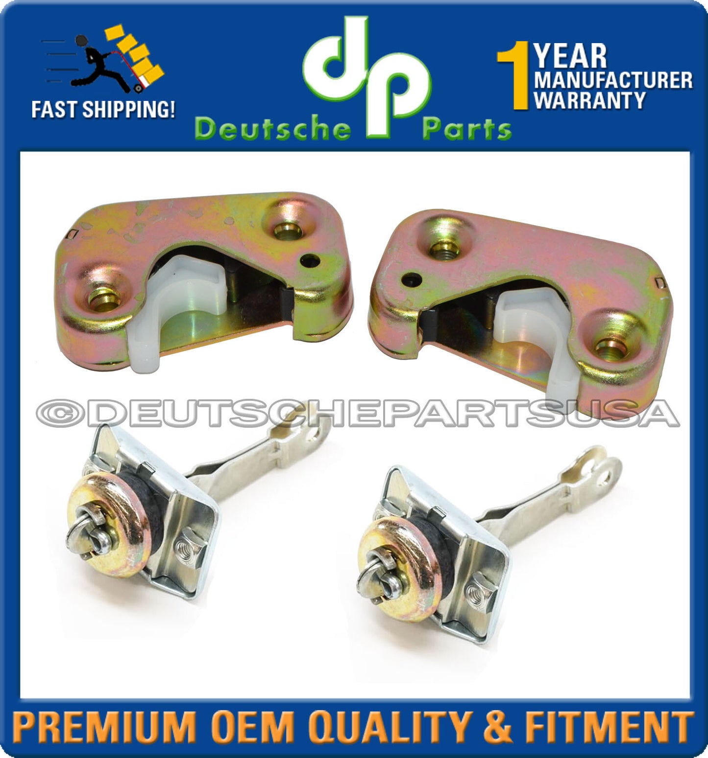 PORSCHE 911 912 DOOR Check STRIKER STRIKE PLATES 1965-1967 LEFT RIGHT SET 4