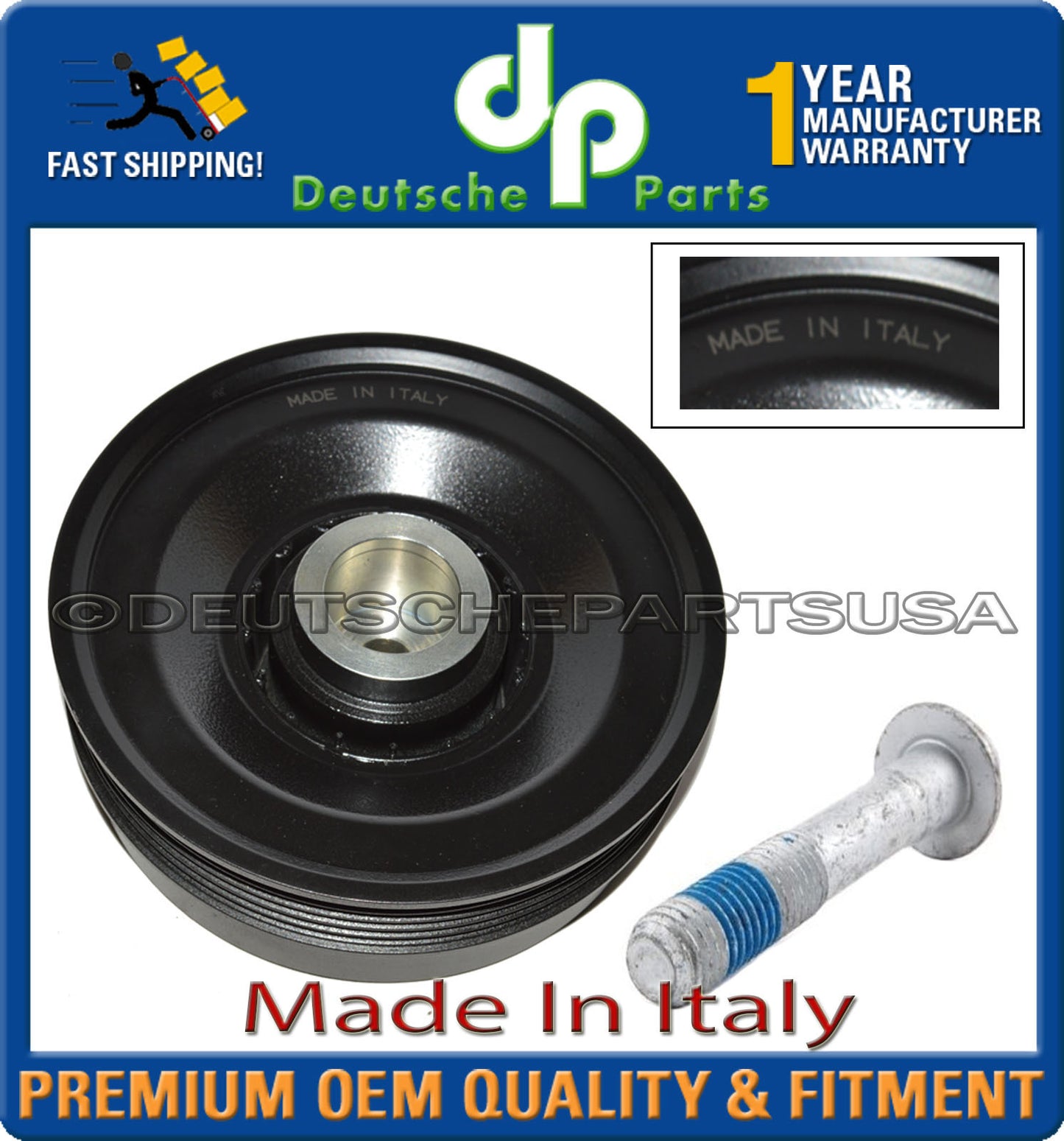 MINI COOPER ENGINE Harmonic Balancer Crankshaft Pulley + Bolt Set Made in ITALY