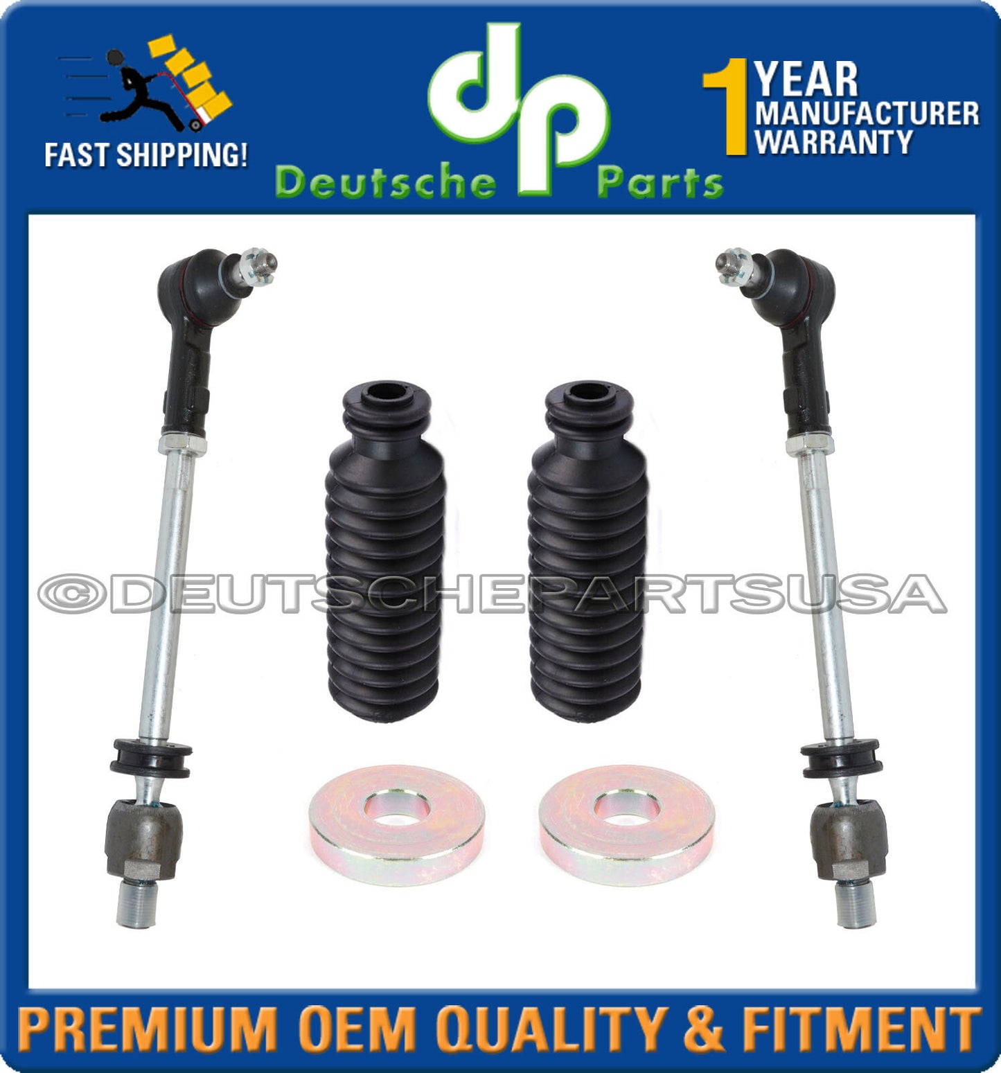 Porsche 911 912 912E 914 930 Turbo Tie Rod Kit 93034703101 + 93034719102 SET 6