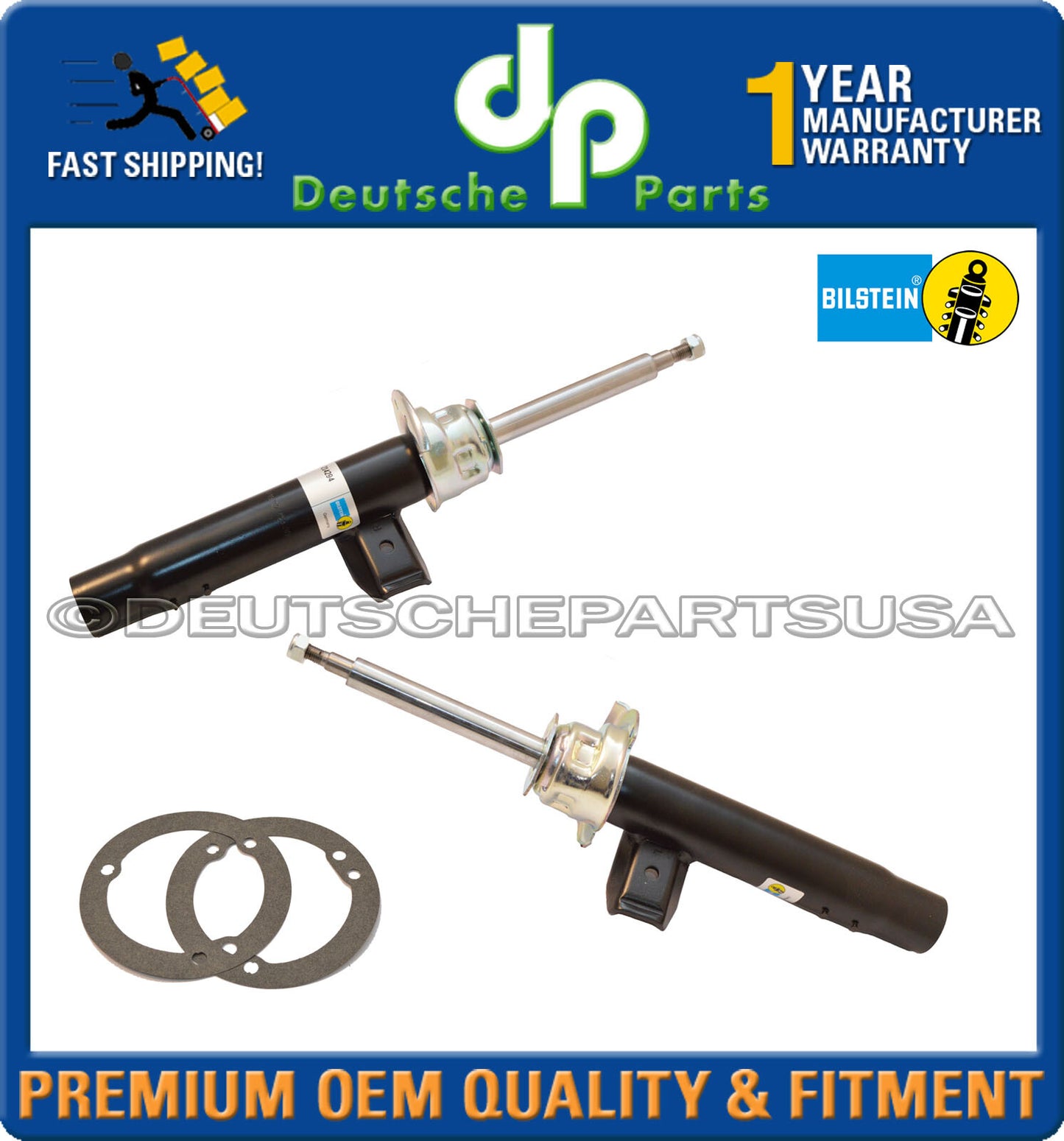 For BMW E90 3-Series Struts Shocks Upper Lower Mount Suspension Kit BILSTEIN OEM