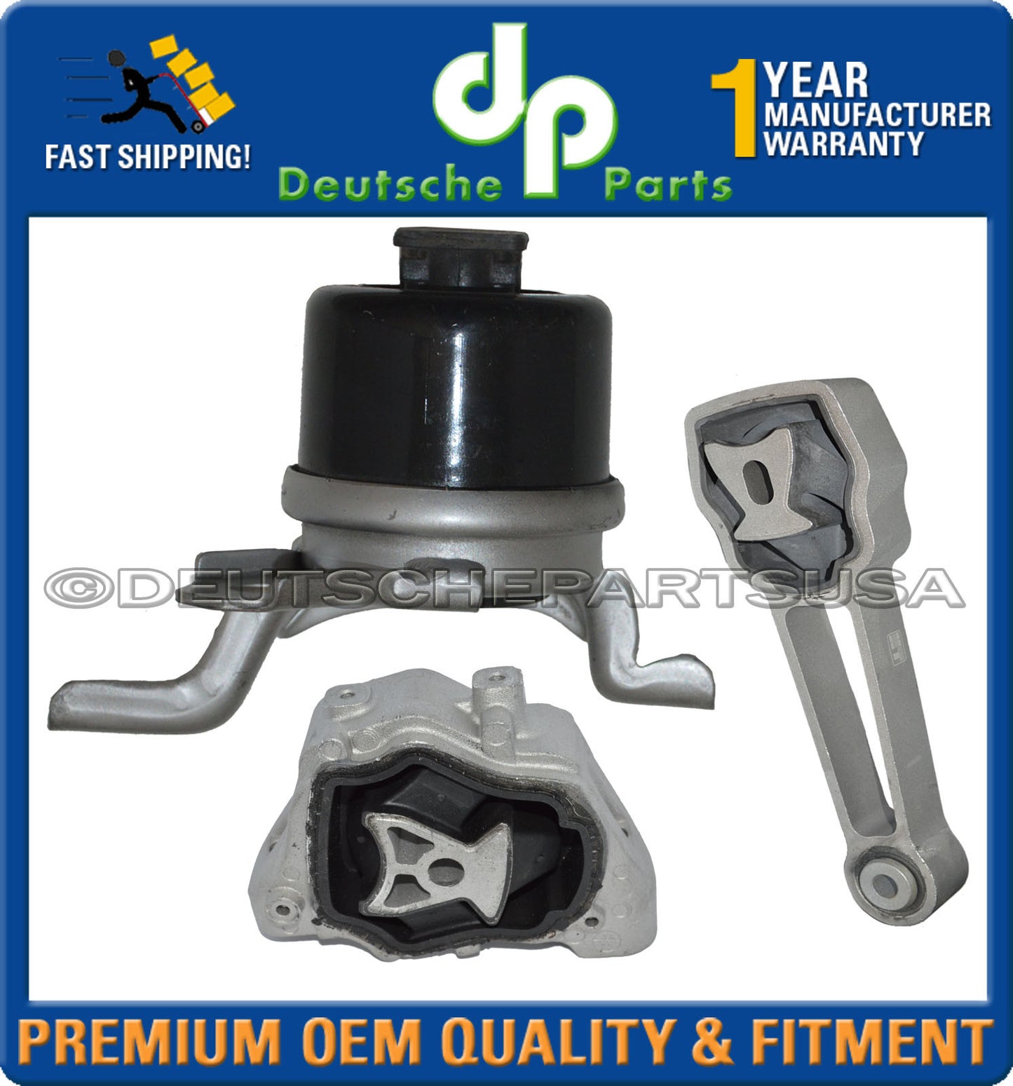 HYDRAULIC ENGINE MOTOR MOUNT RIGHT + TORQUE STRUT FOR LAND ROVER LR2 SET of 3